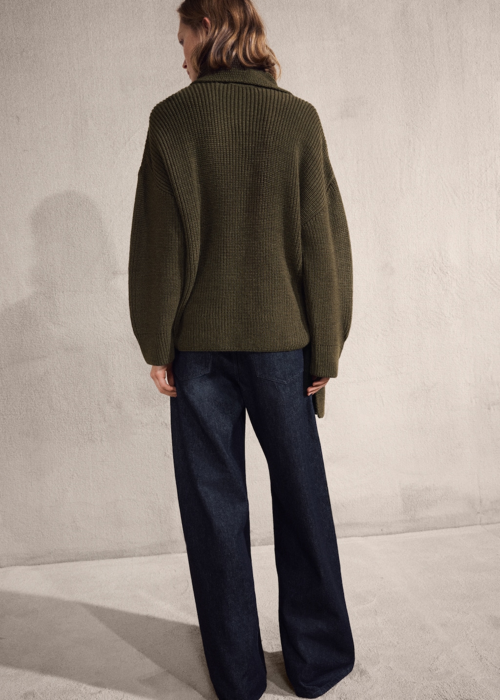 Knitted sweater with scarf