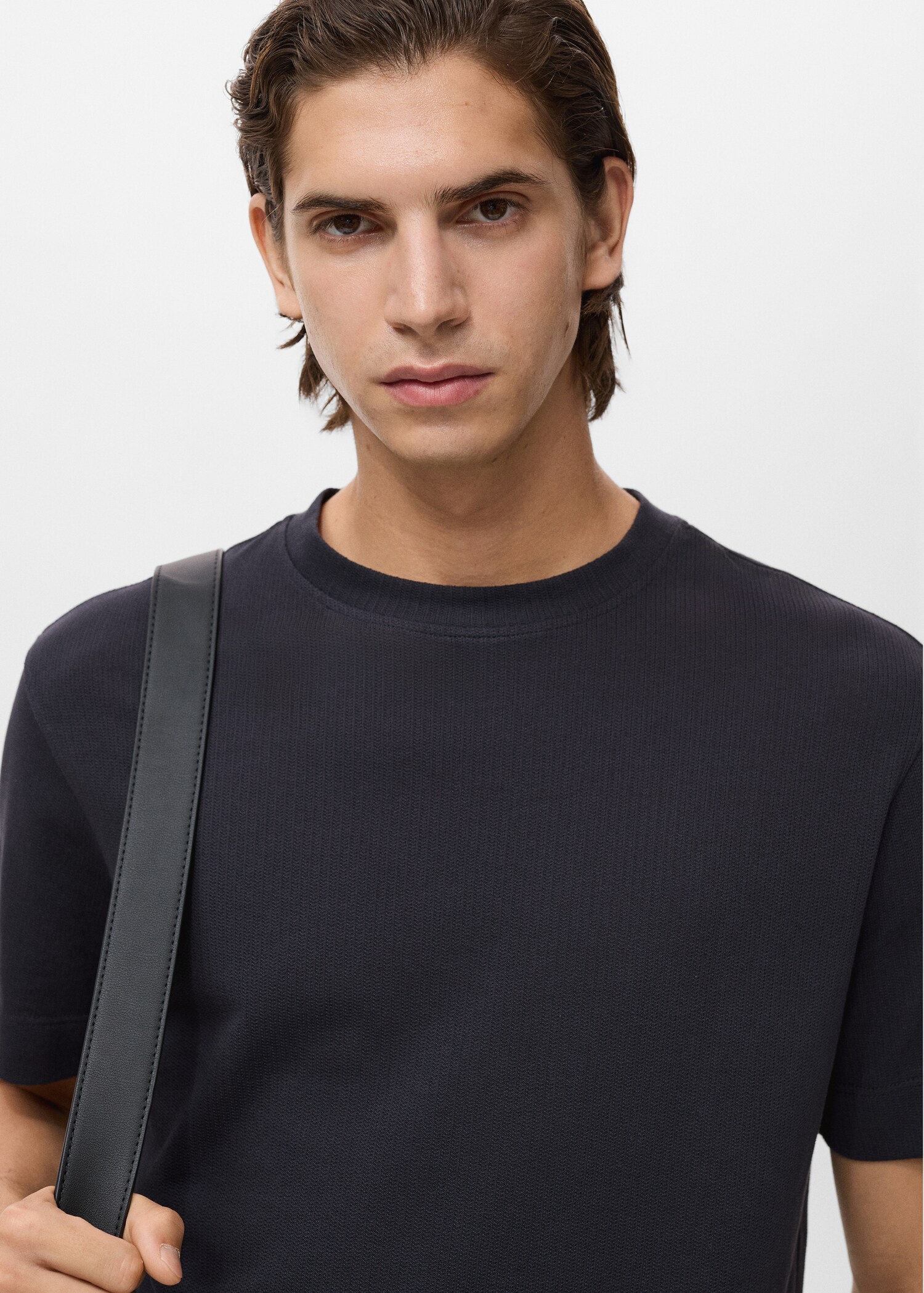 Cotton fine-knit t-shirt - Details of the article 1