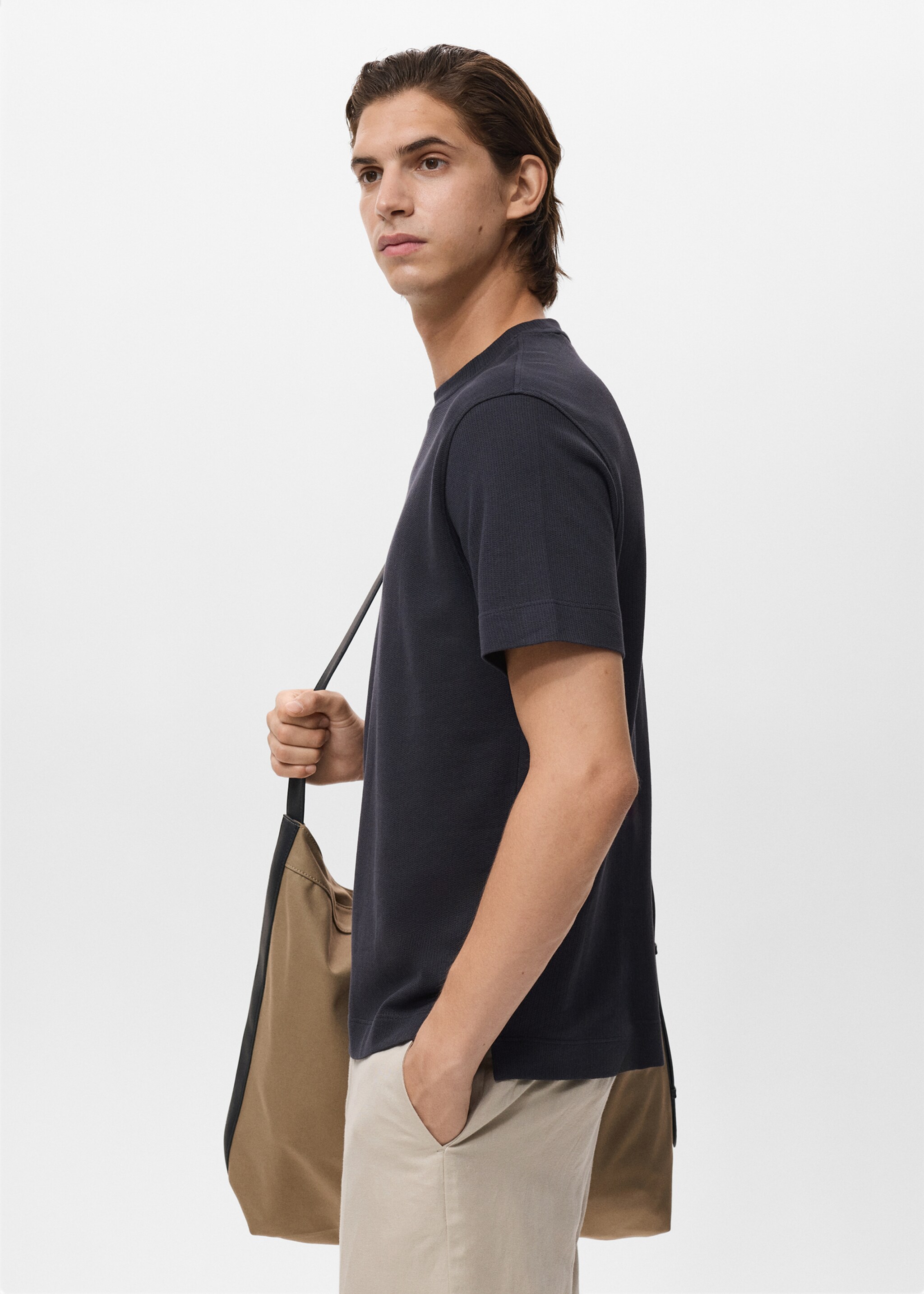 Cotton fine-knit t-shirt - Details of the article 2