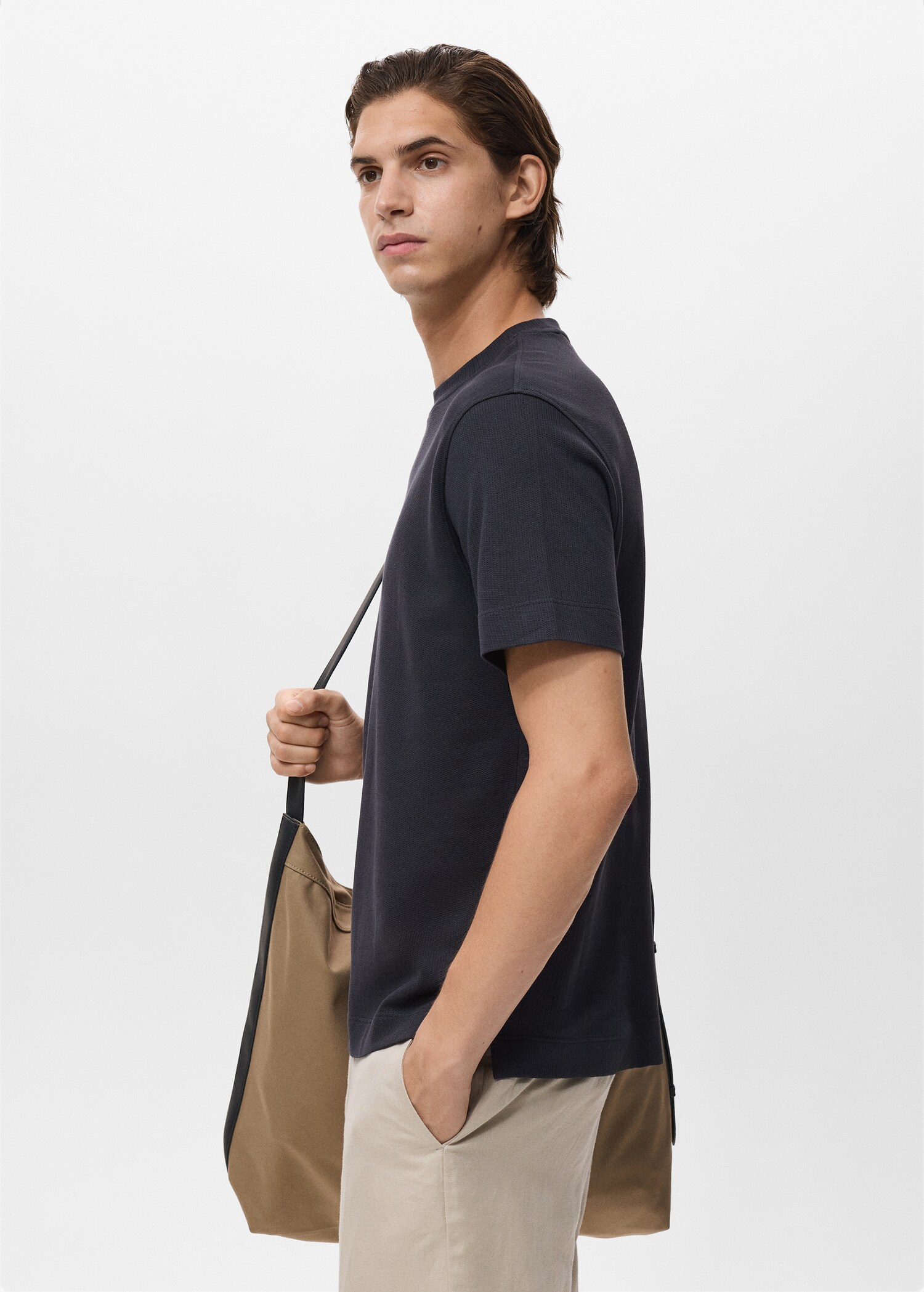 Cotton fine-knit t-shirt - Details of the article 2