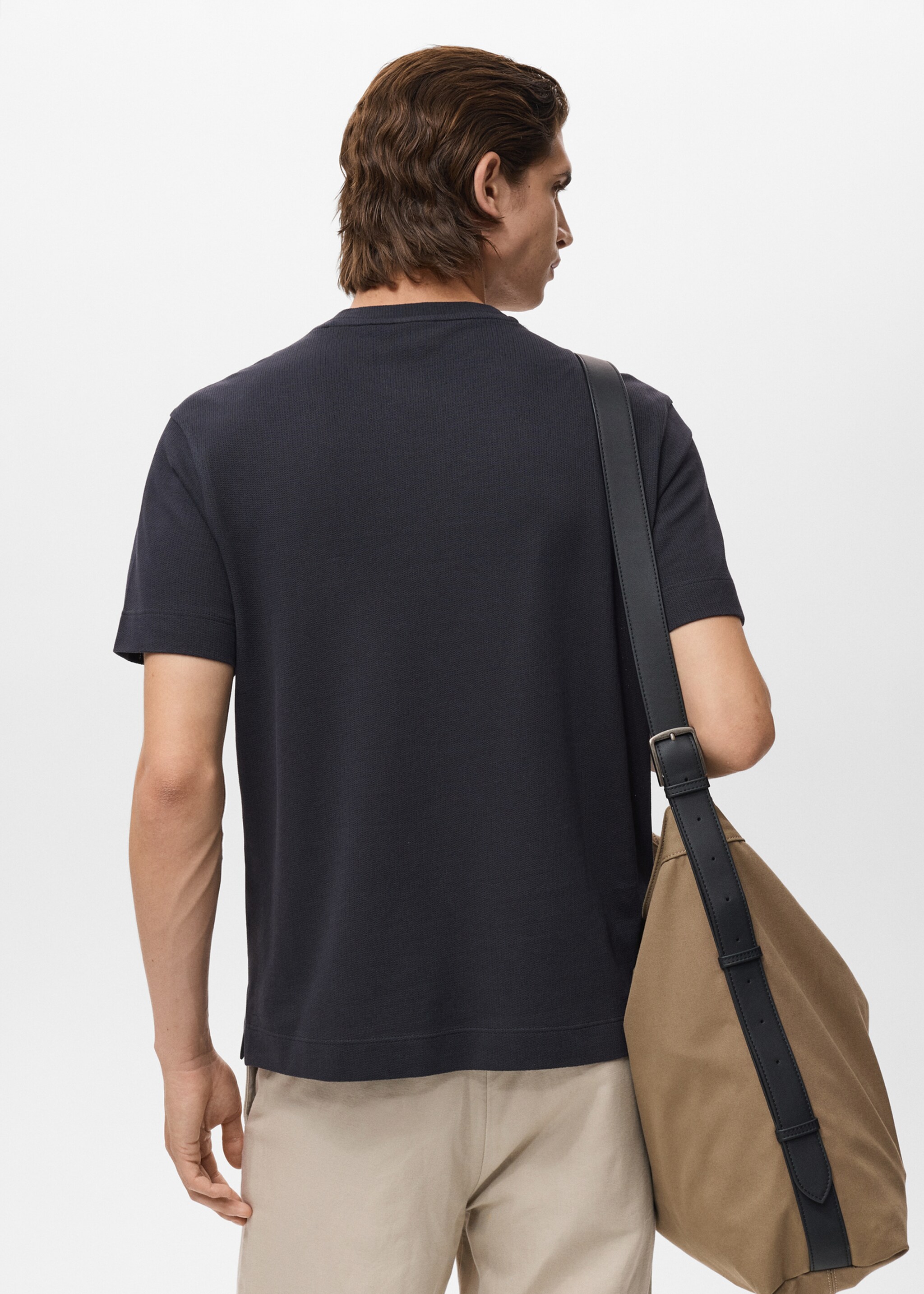Cotton fine-knit t-shirt - Reverse of the article
