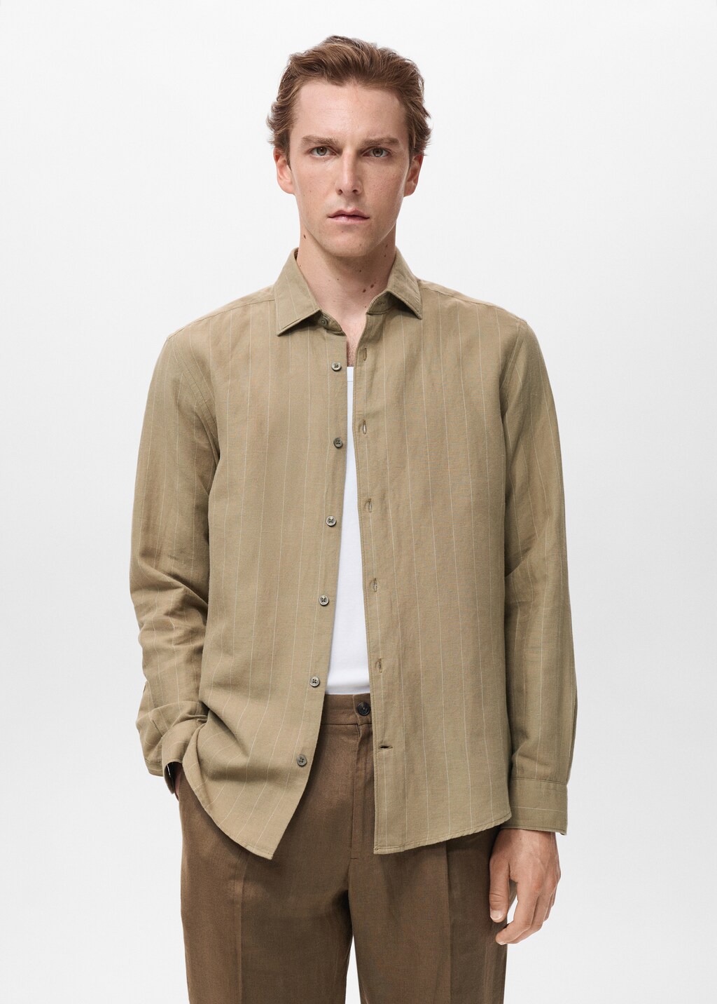 Linen pinstripe shirt