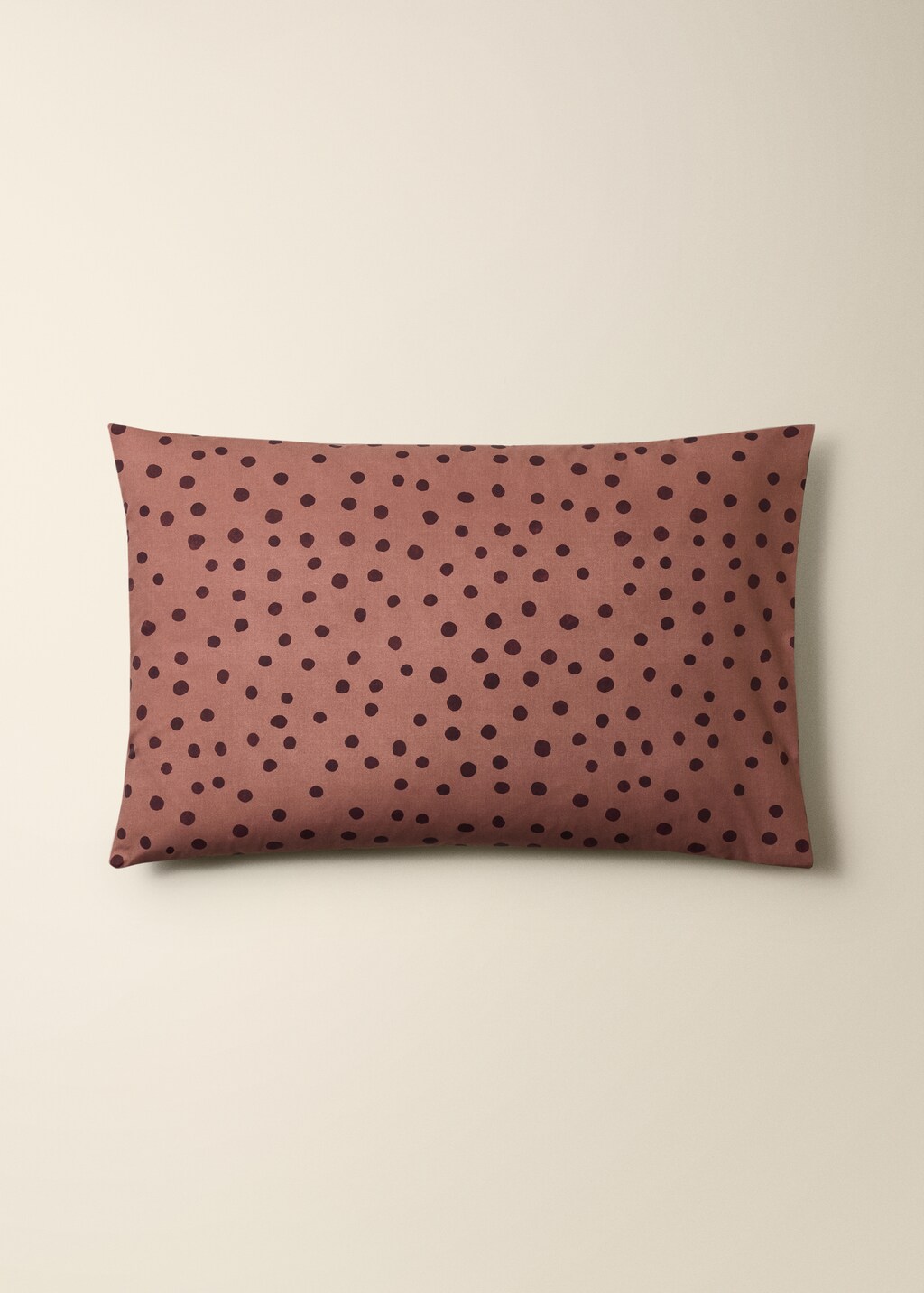 200-thread count percale cotton pillowcase with polka-dot print 50x75 cm