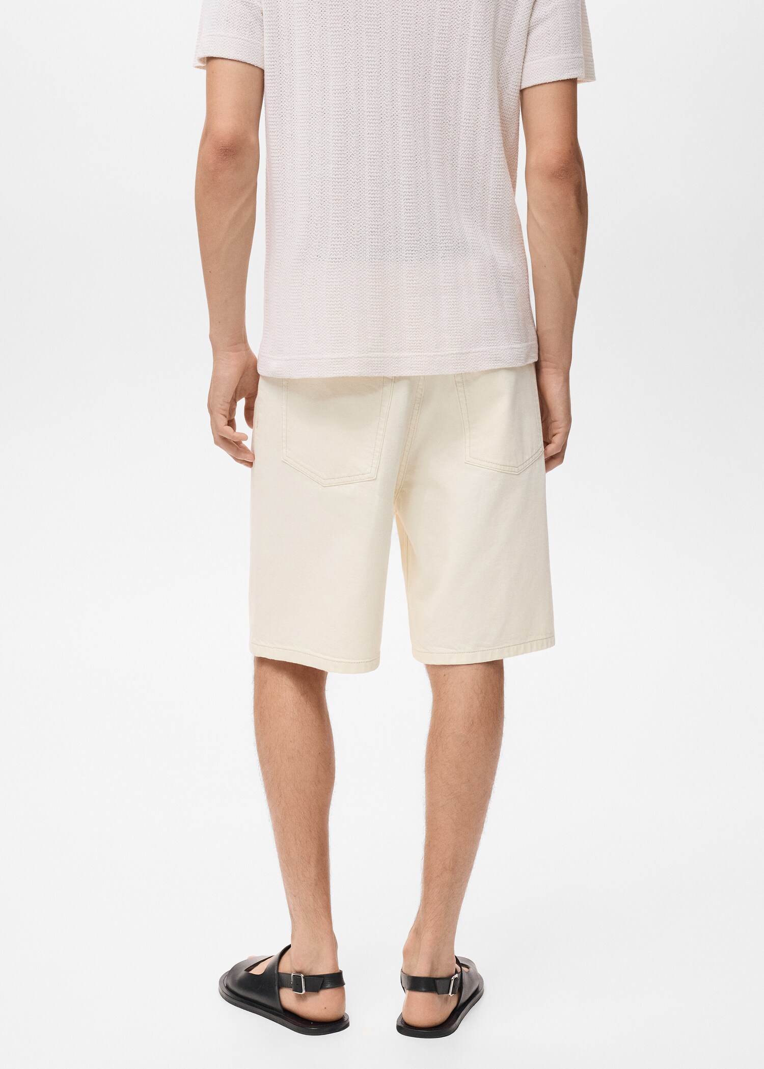 Denim relaxed-fit bermuda shorts - Reverse of the article