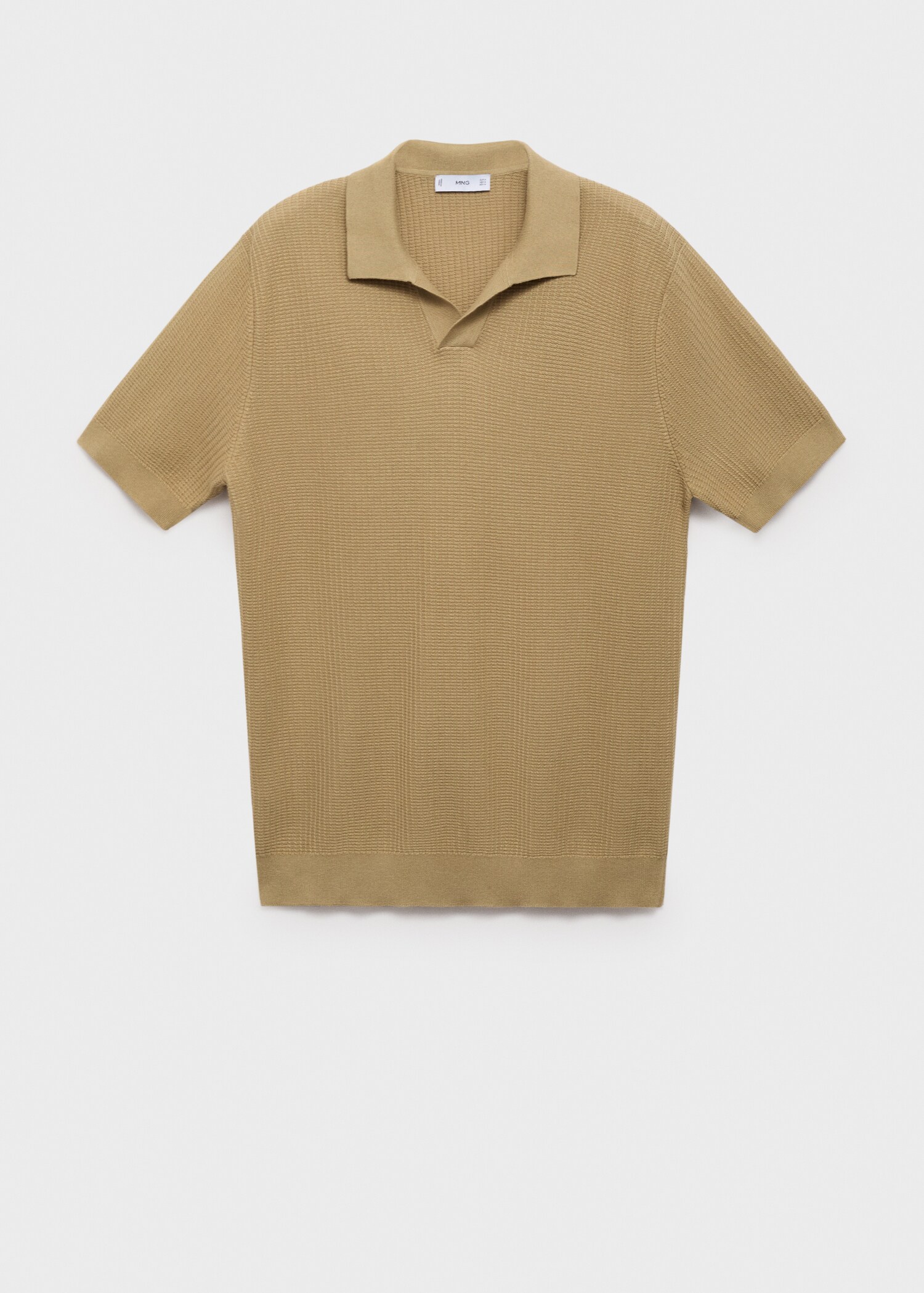 Structured cotton knitted polo shirt - Article without model