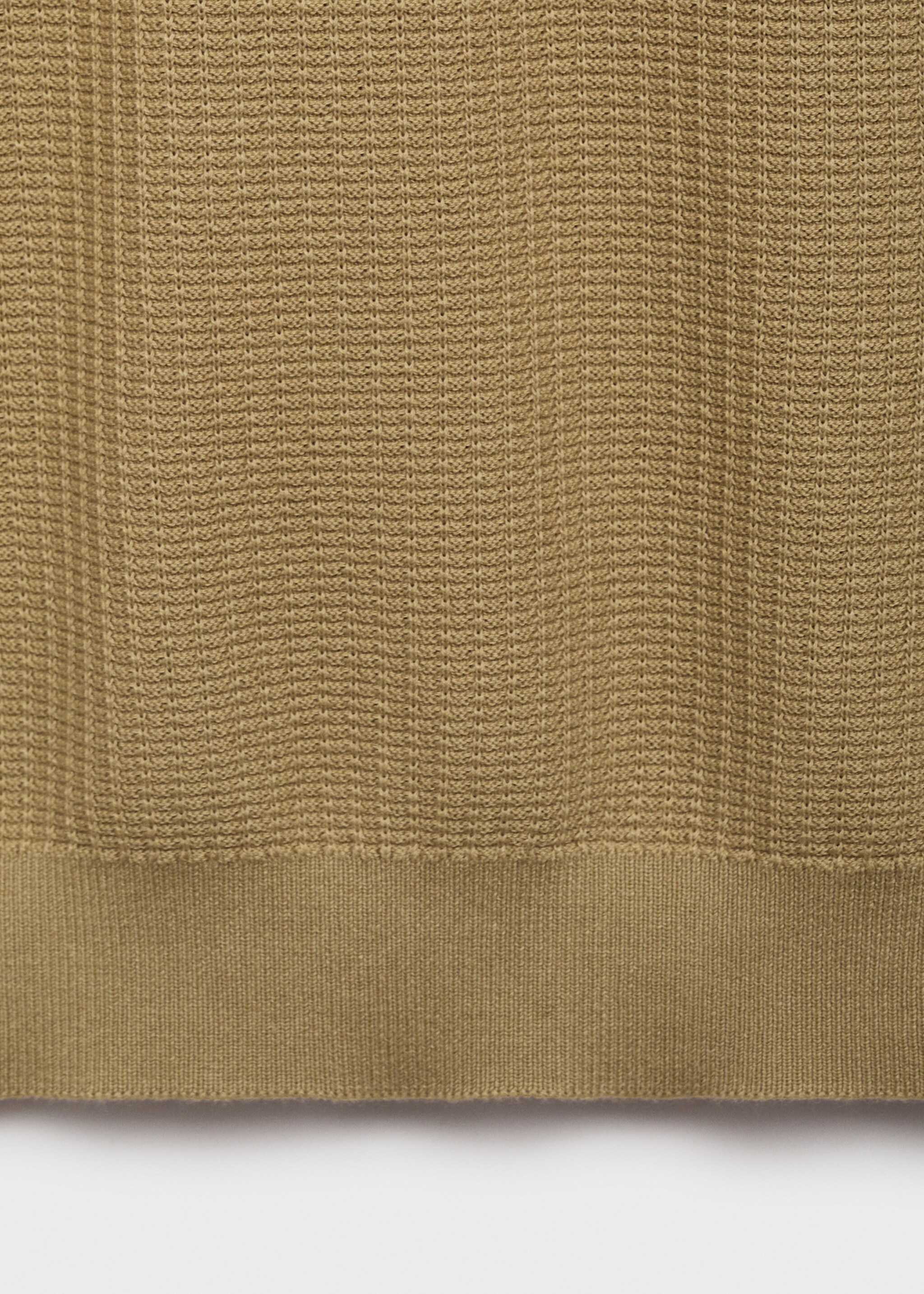 Structured cotton knitted polo shirt - Details of the article 0, Beige. Ref: 17012906-01.
