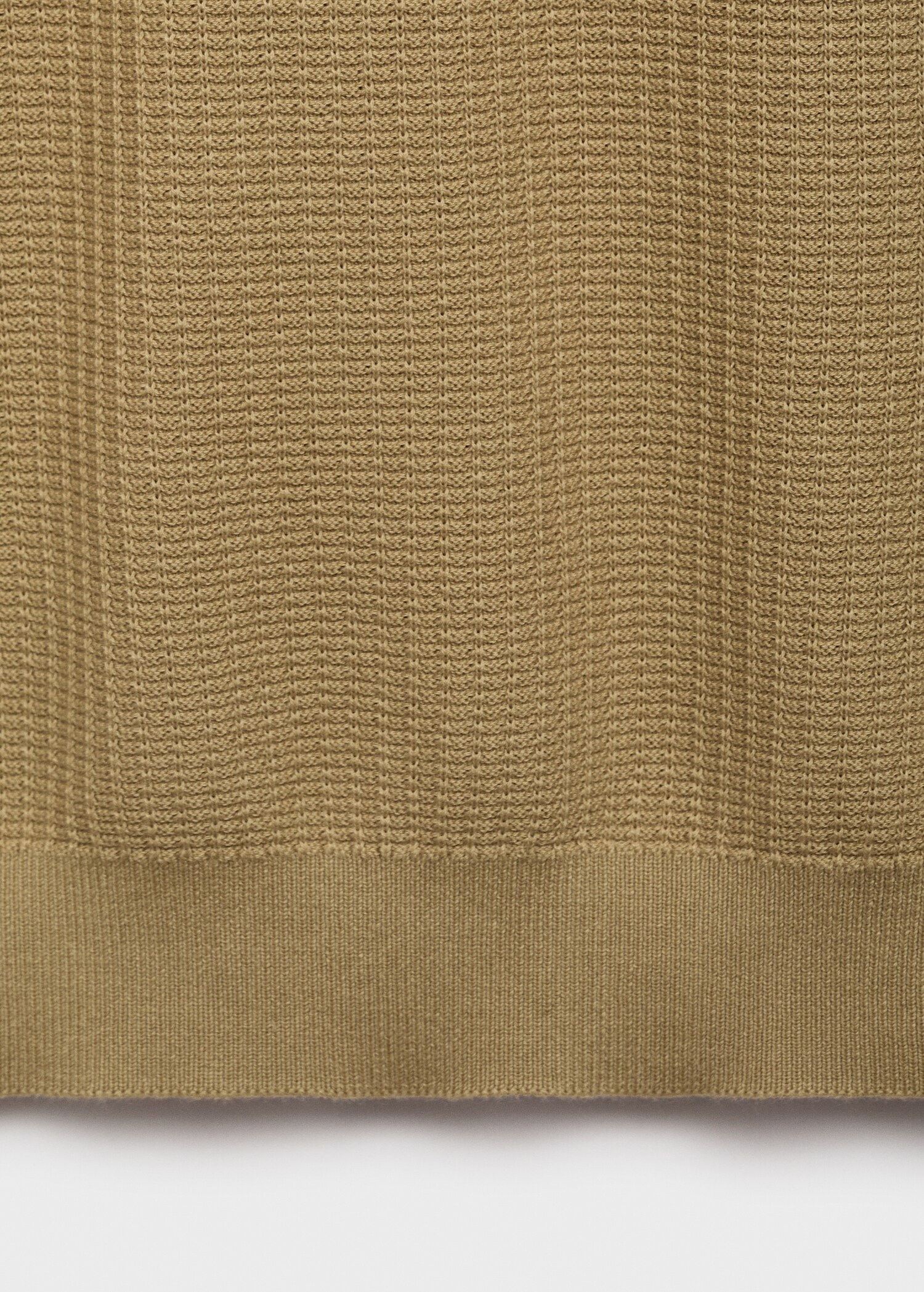 Structured cotton knitted polo shirt - Details of the article 0
