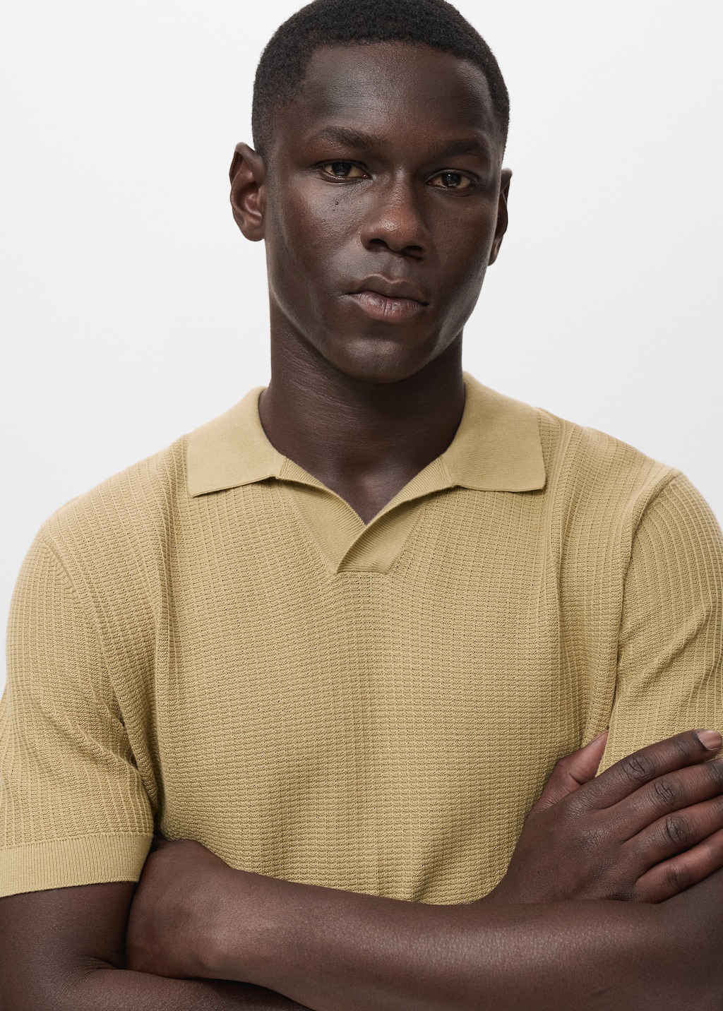 Structured cotton knitted polo shirt