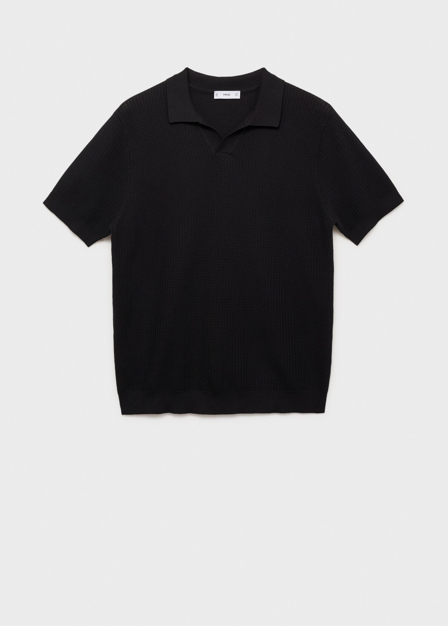 Structured cotton knitted polo shirt - Article without model