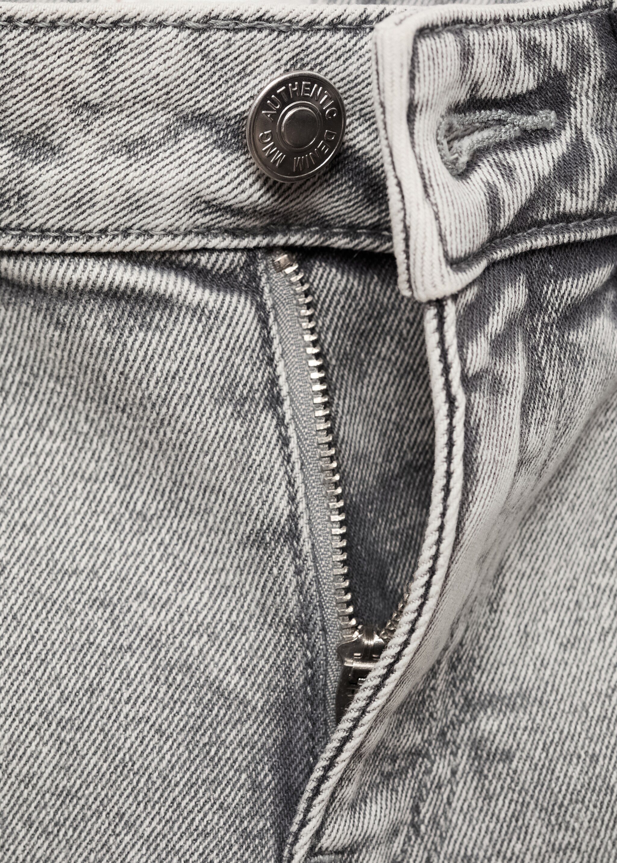 Straight jeans with embroidered butterflies - Details of the article 8, Denim Grey. Ref: 17012918-01.
