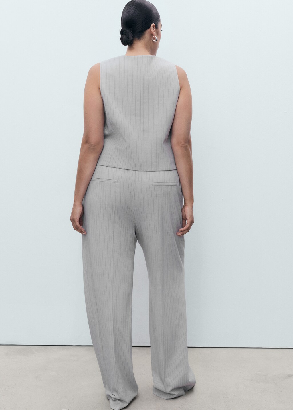 Pinstripe suit trousers