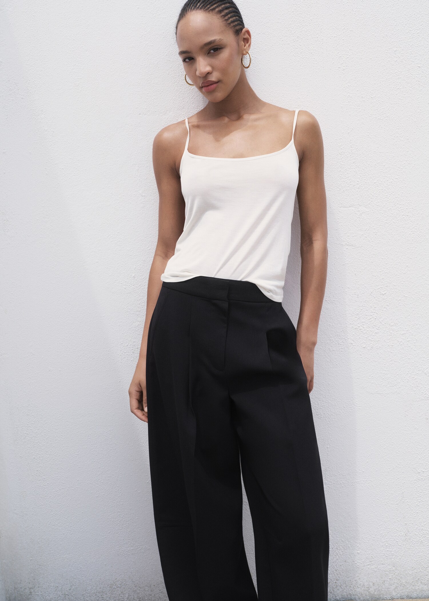 Pleated wide leg trousers - Details of the article 1