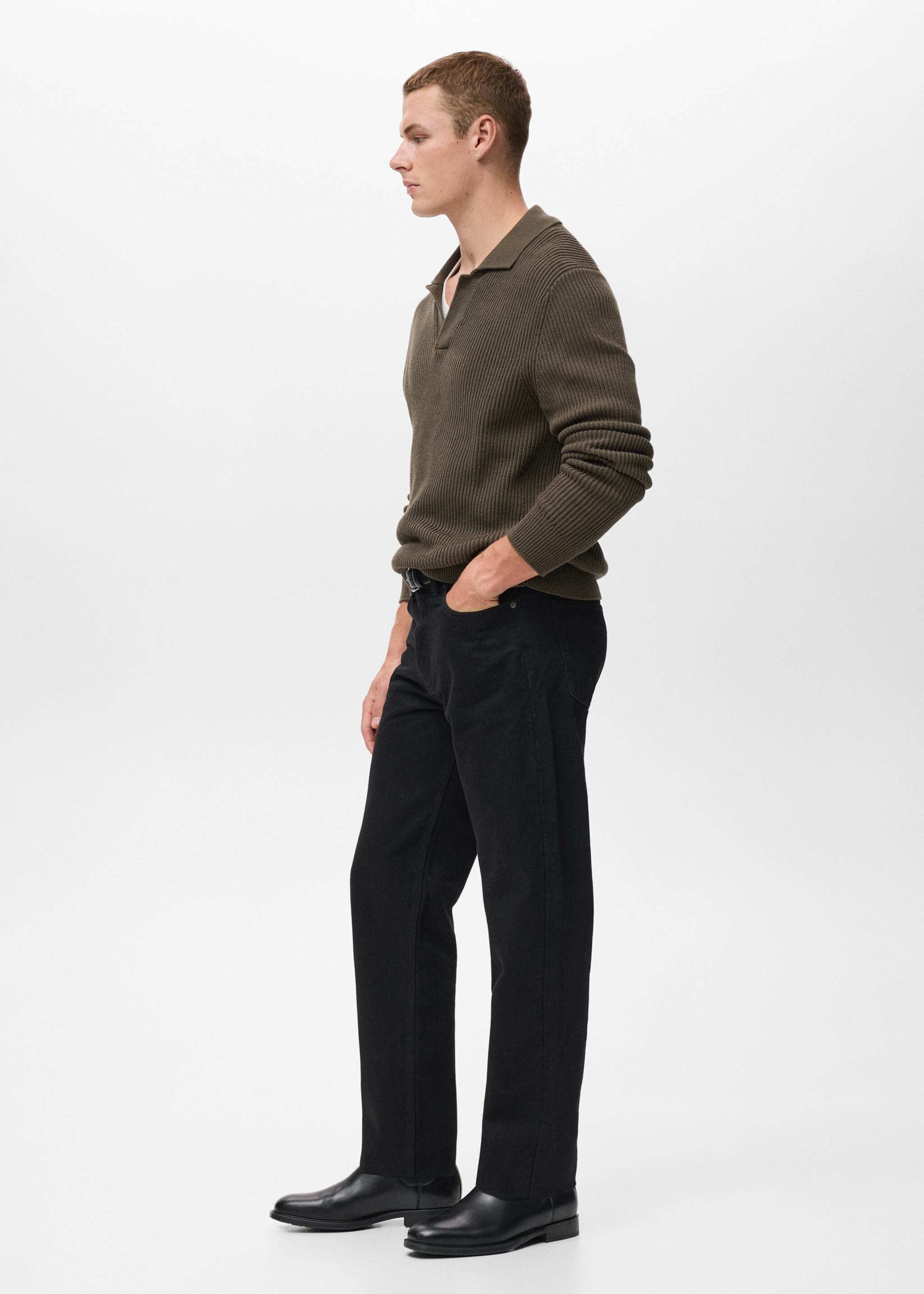 Bob regular-fit jeans - Details of the article 2, Black denim. Ref: 17015145-01.