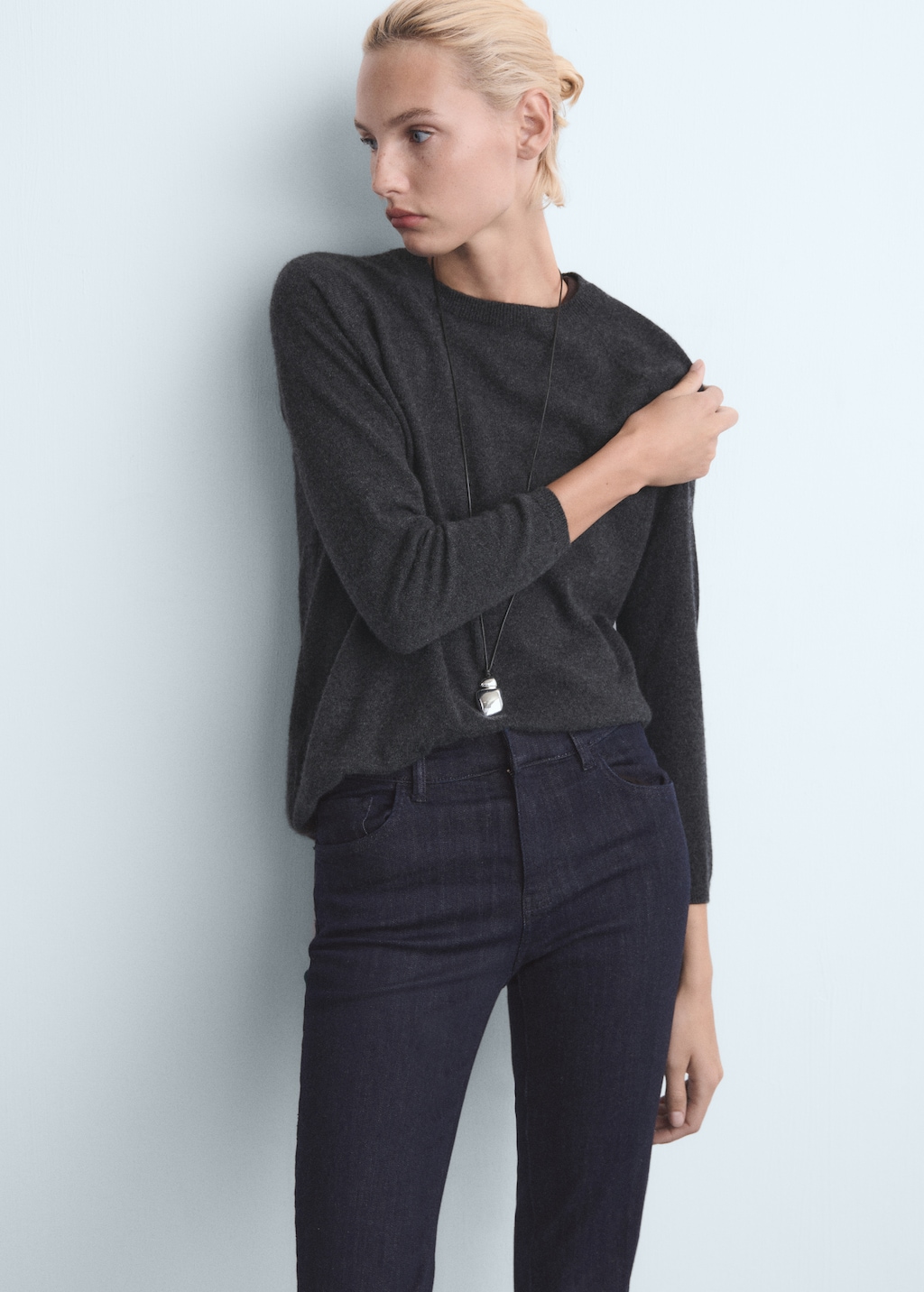 Flare jeans mid rise rinse wash