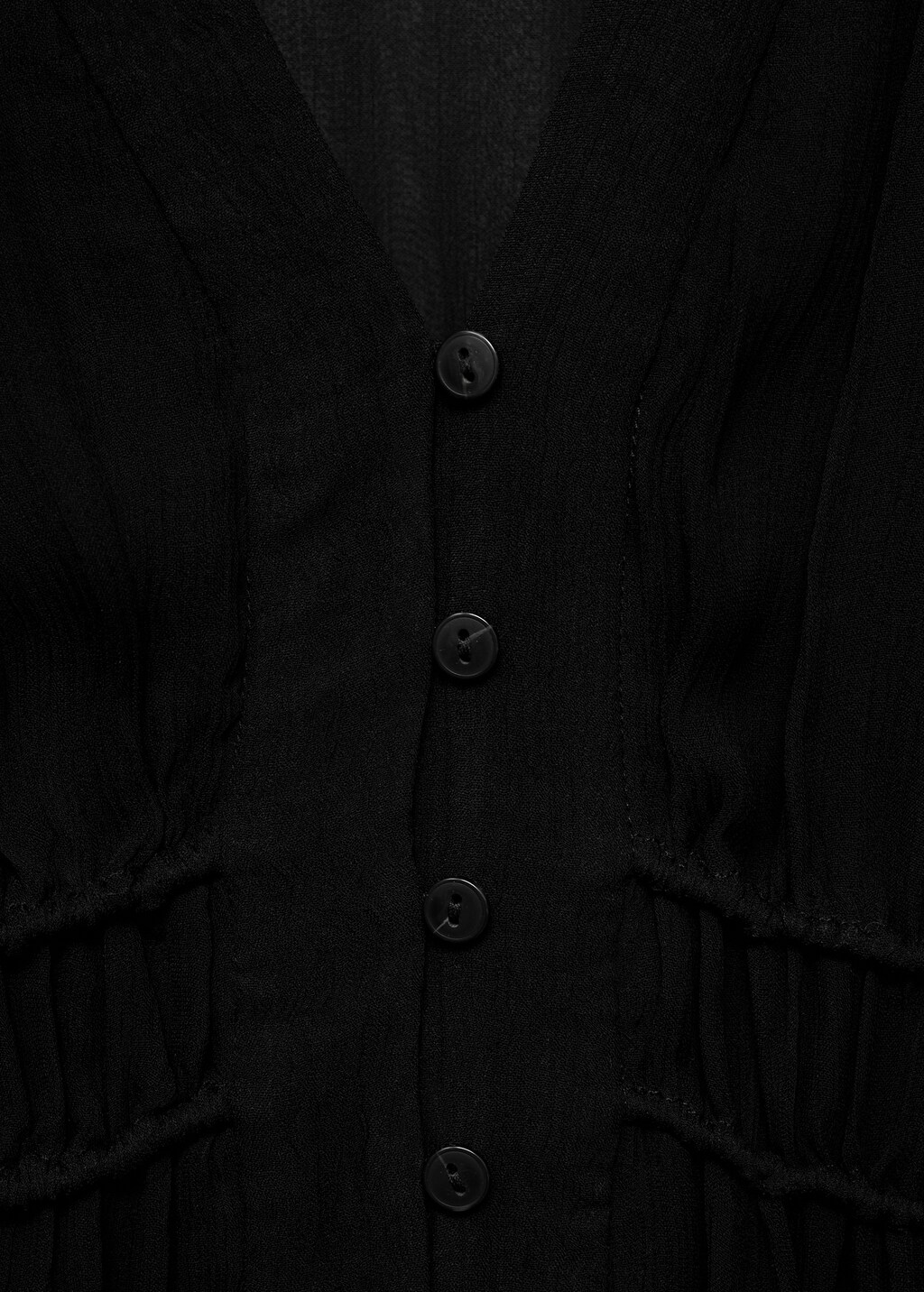 Puff-sleeved chiffon dress