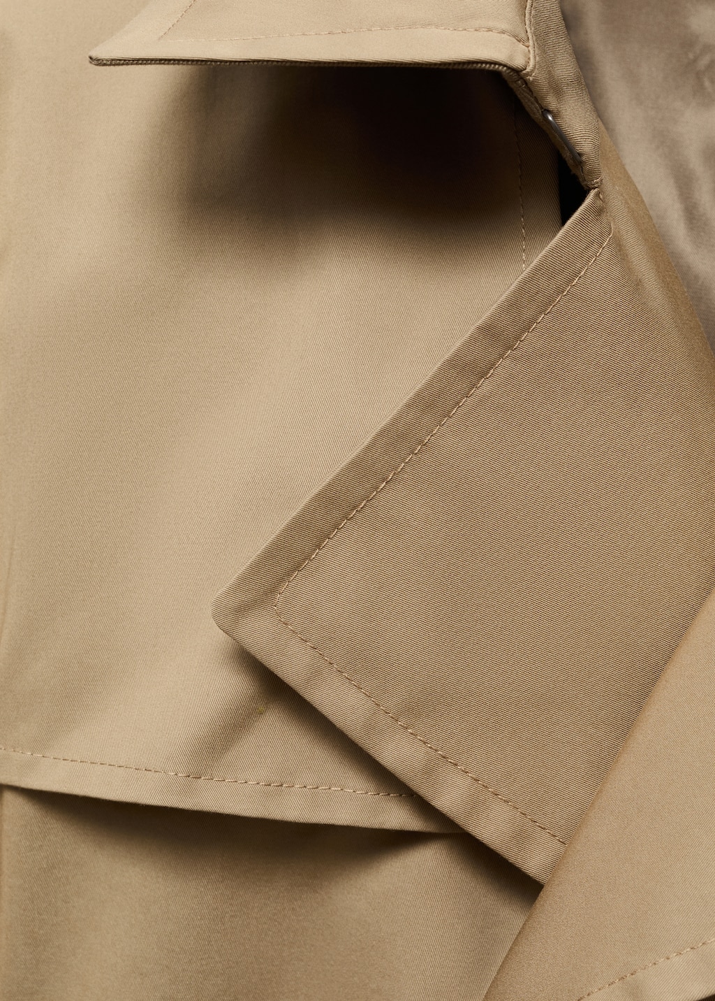 Water-repellent belted trench coat