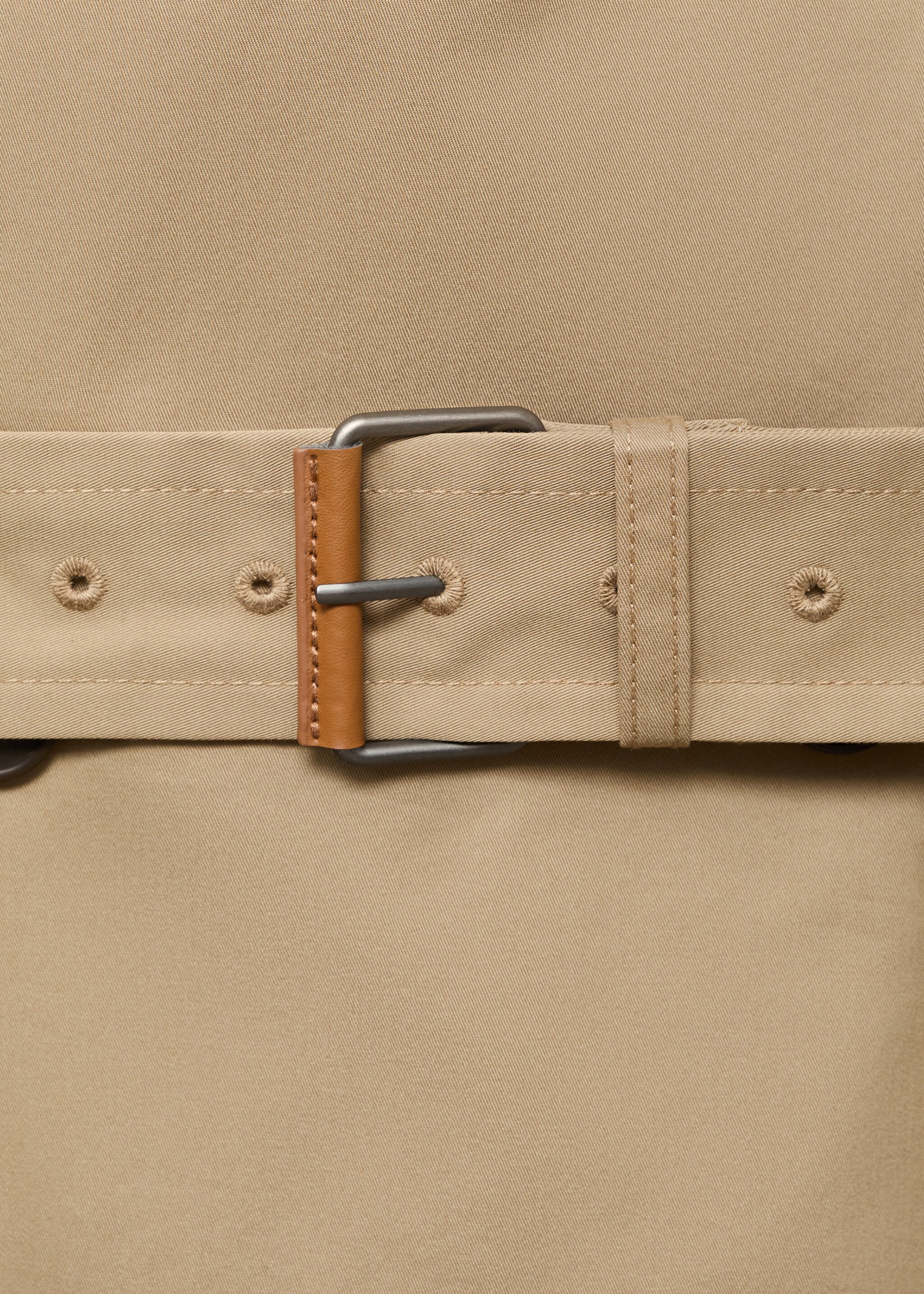 Water-repellent belted trench coat - Details of the article 8, Beige. Ref: 17015970-02.