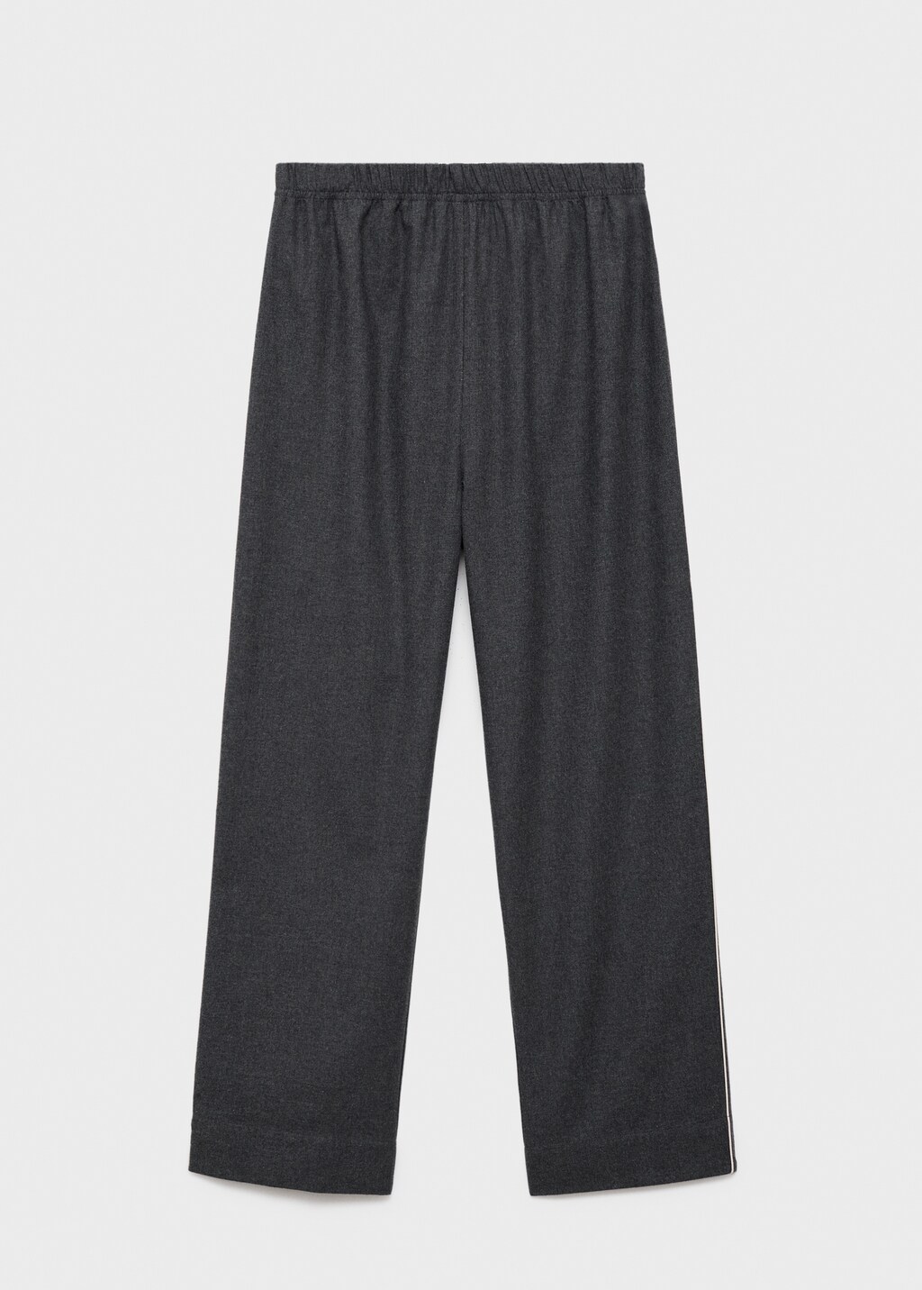 Cotton flannel pants with contrasting piping