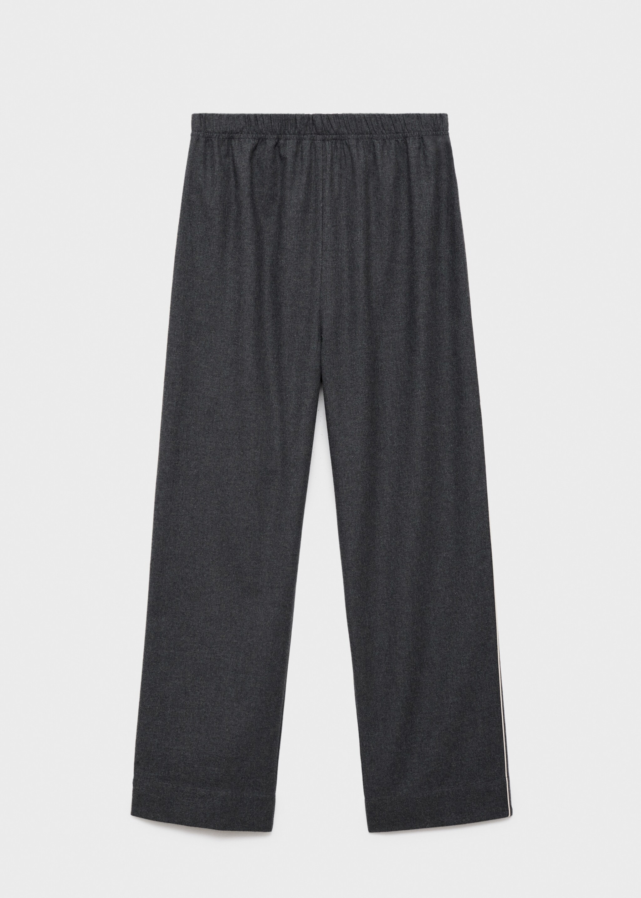 Cotton flannel trousers with contrasting piping - Article without model, Charcoal. Ref: 17017130-01.