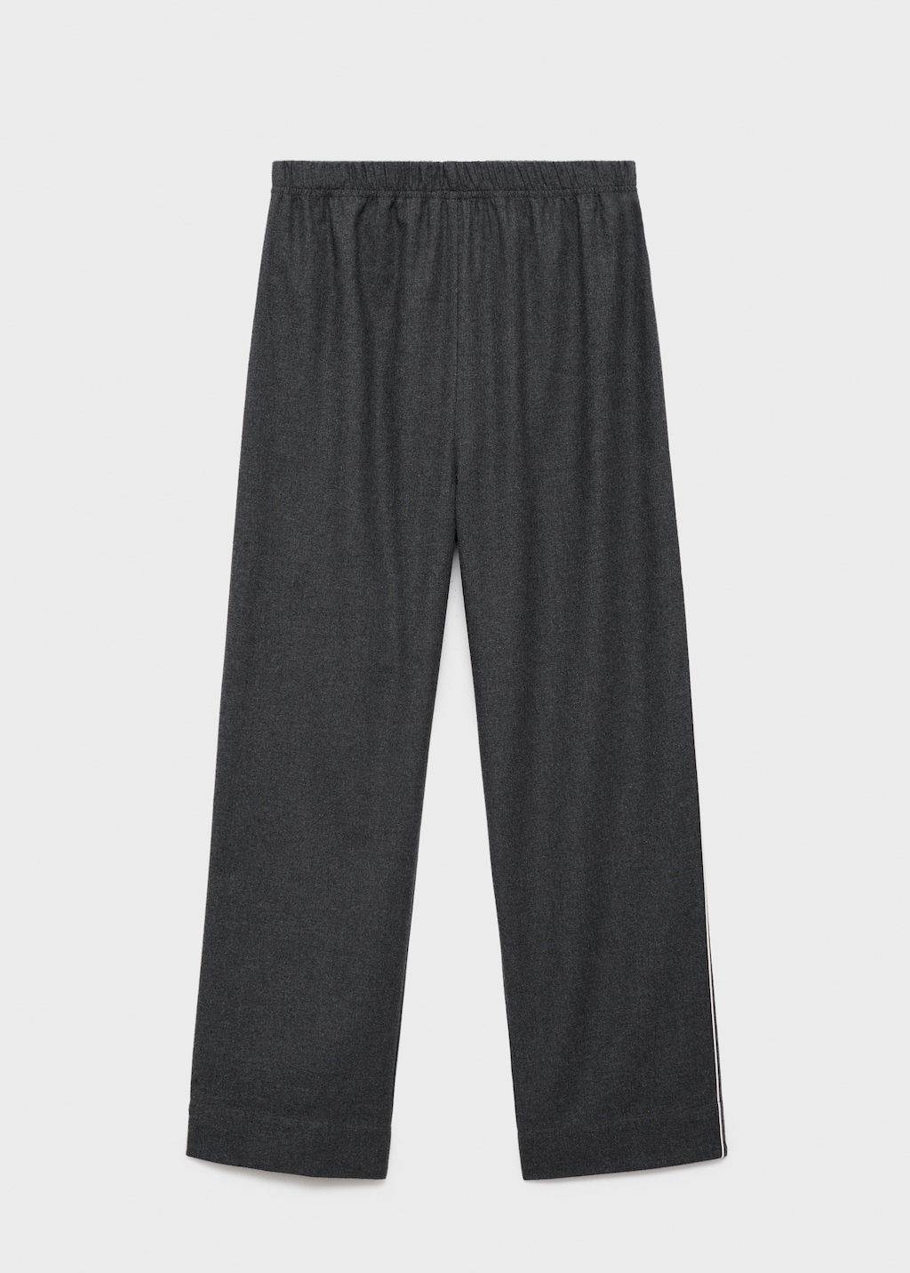 Cotton flannel pants with contrasting piping