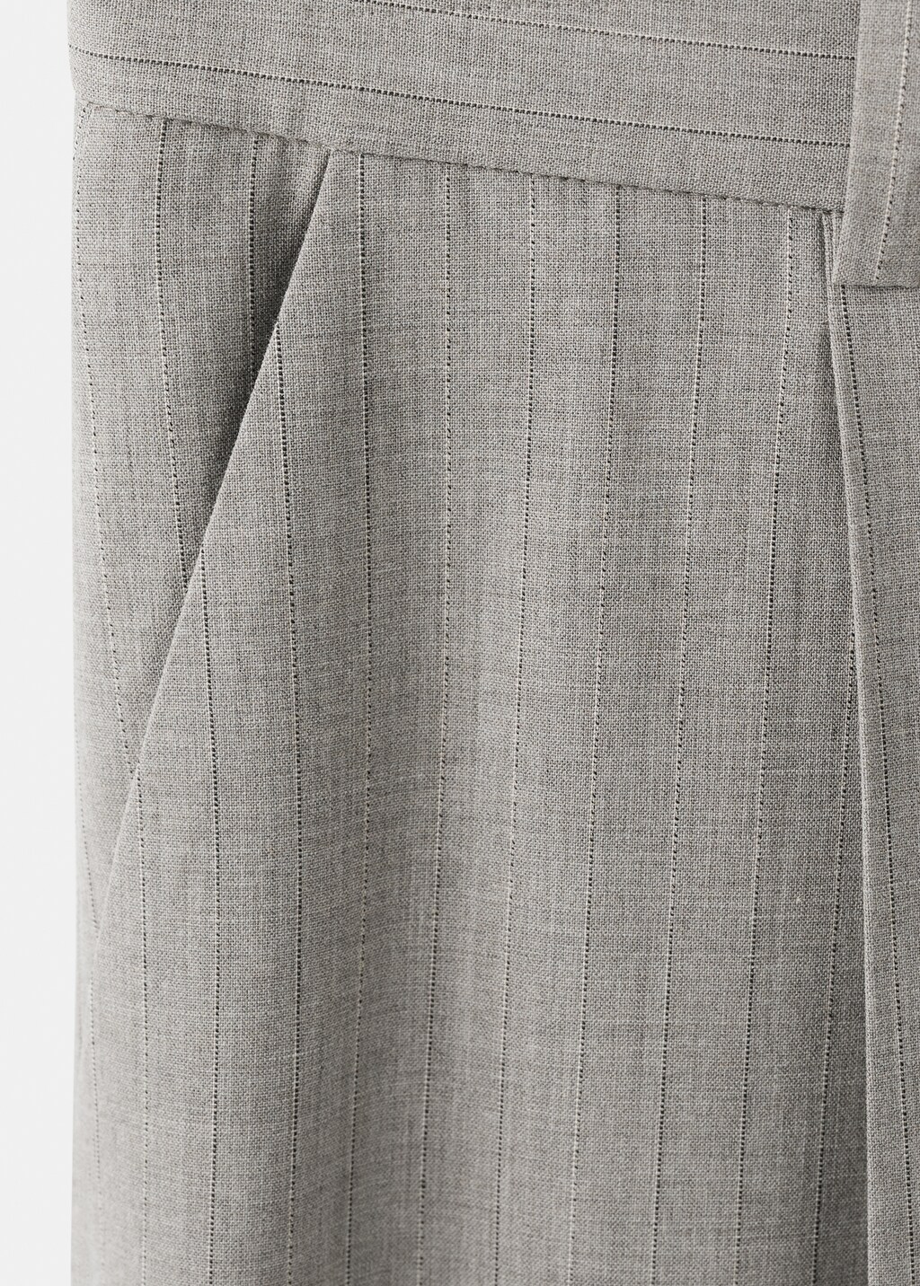 Straight wool-blend suit pants