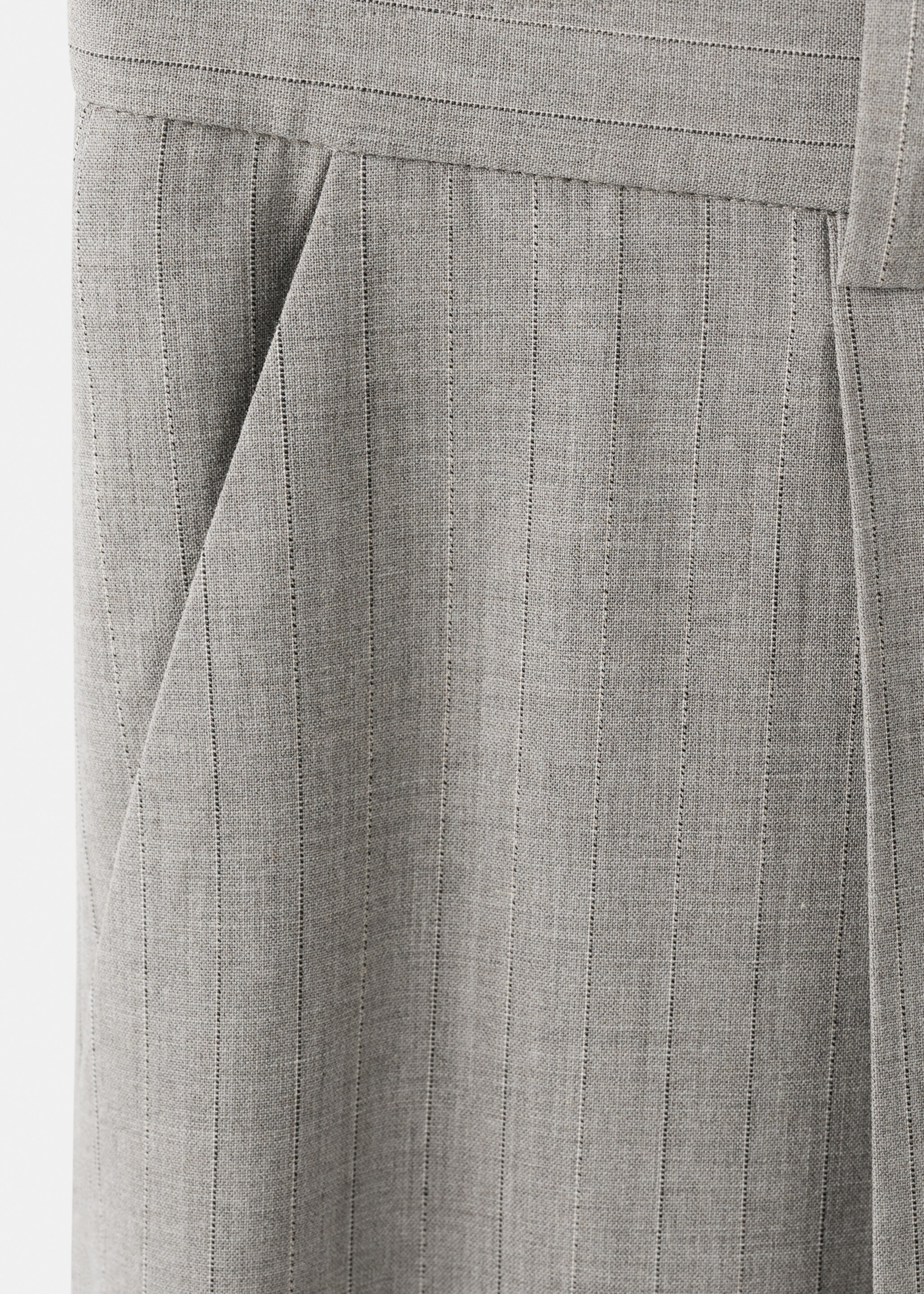 Straight wool-blend suit trousers - Details of the article 0, Grey. Ref: 17017142-01.