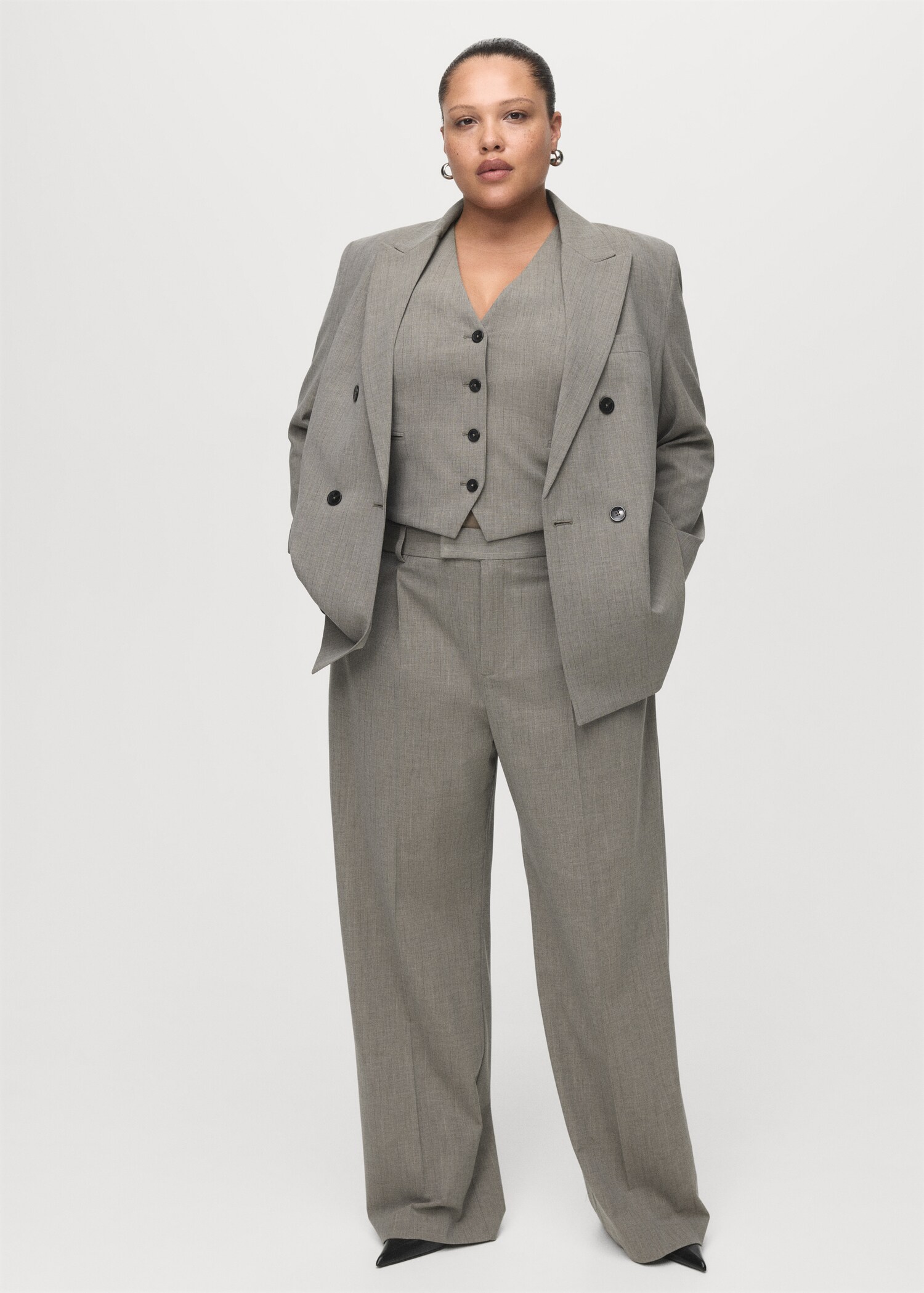 Straight wool-blend suit trousers - Details of the article 3