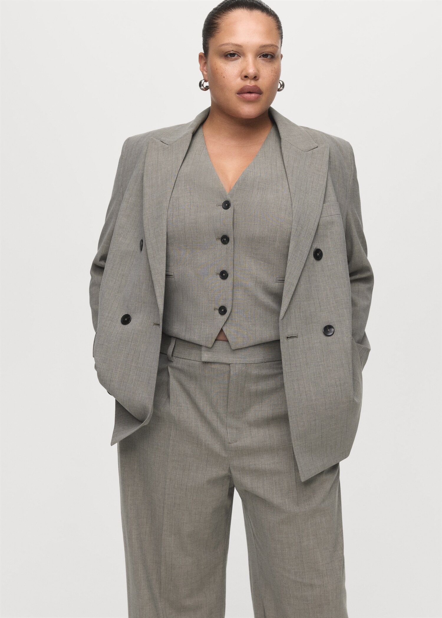 Straight wool-blend suit trousers - Details of the article 5