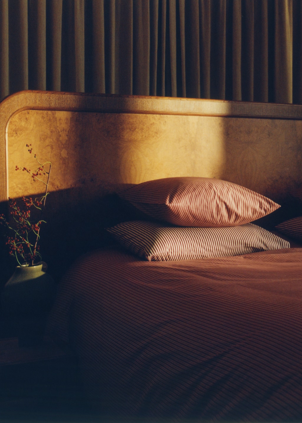 200-thread count percale cotton reversible striped duvet cover for 180/200cm bed