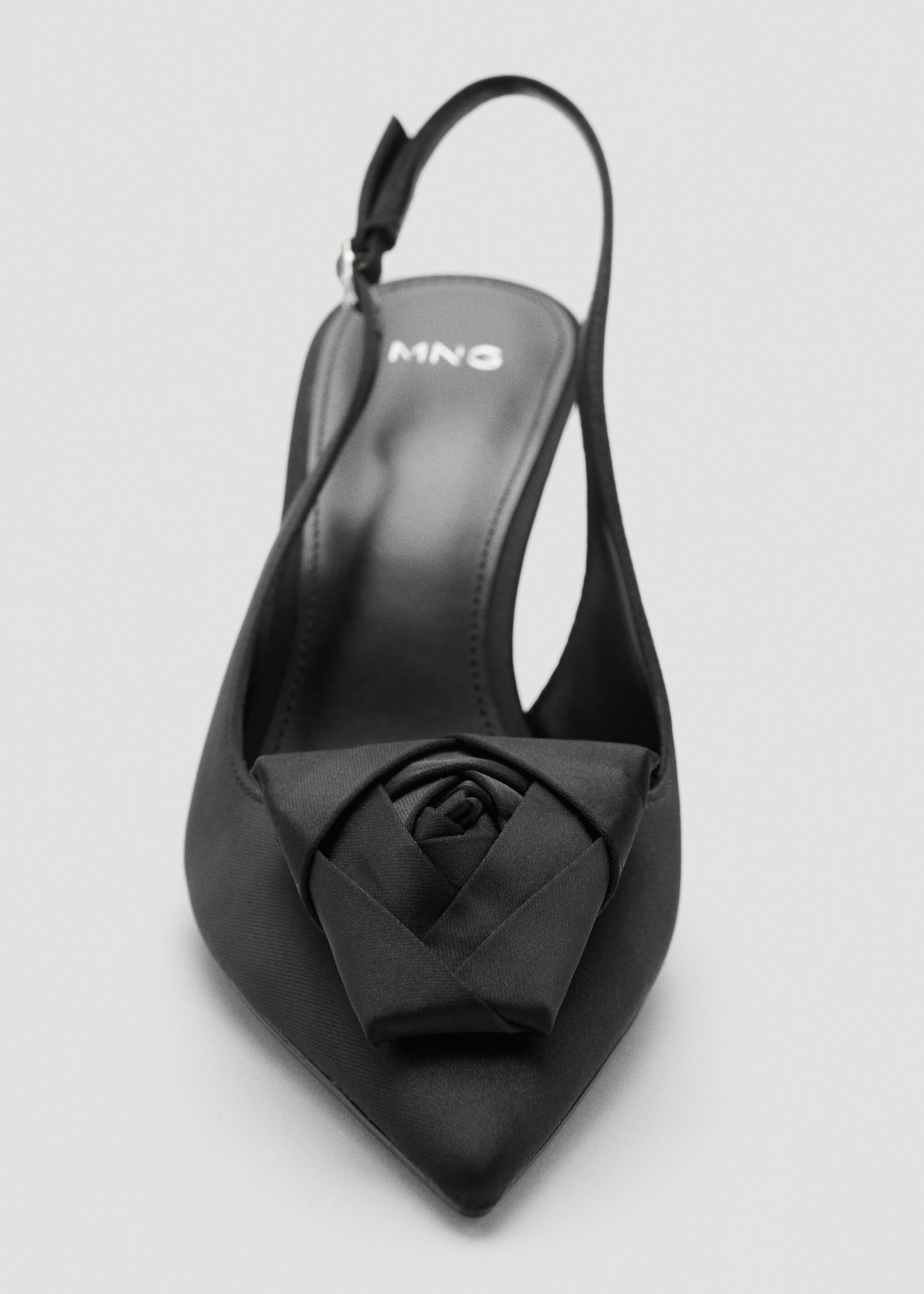 Satin floral shoes - Details of the article 3, Black. Ref: 17019102-01.