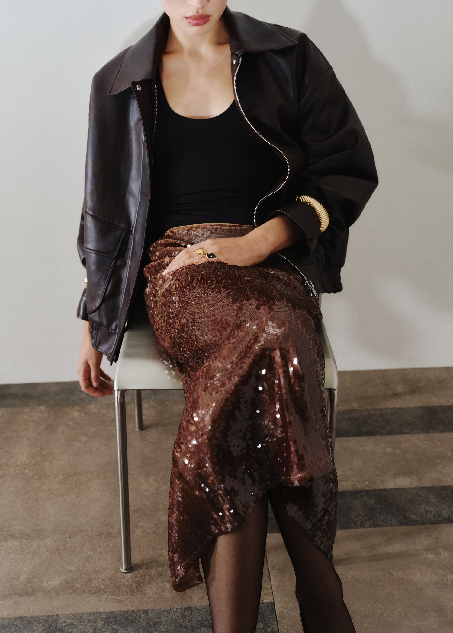 Sequin midi skirt - Details of the article 4