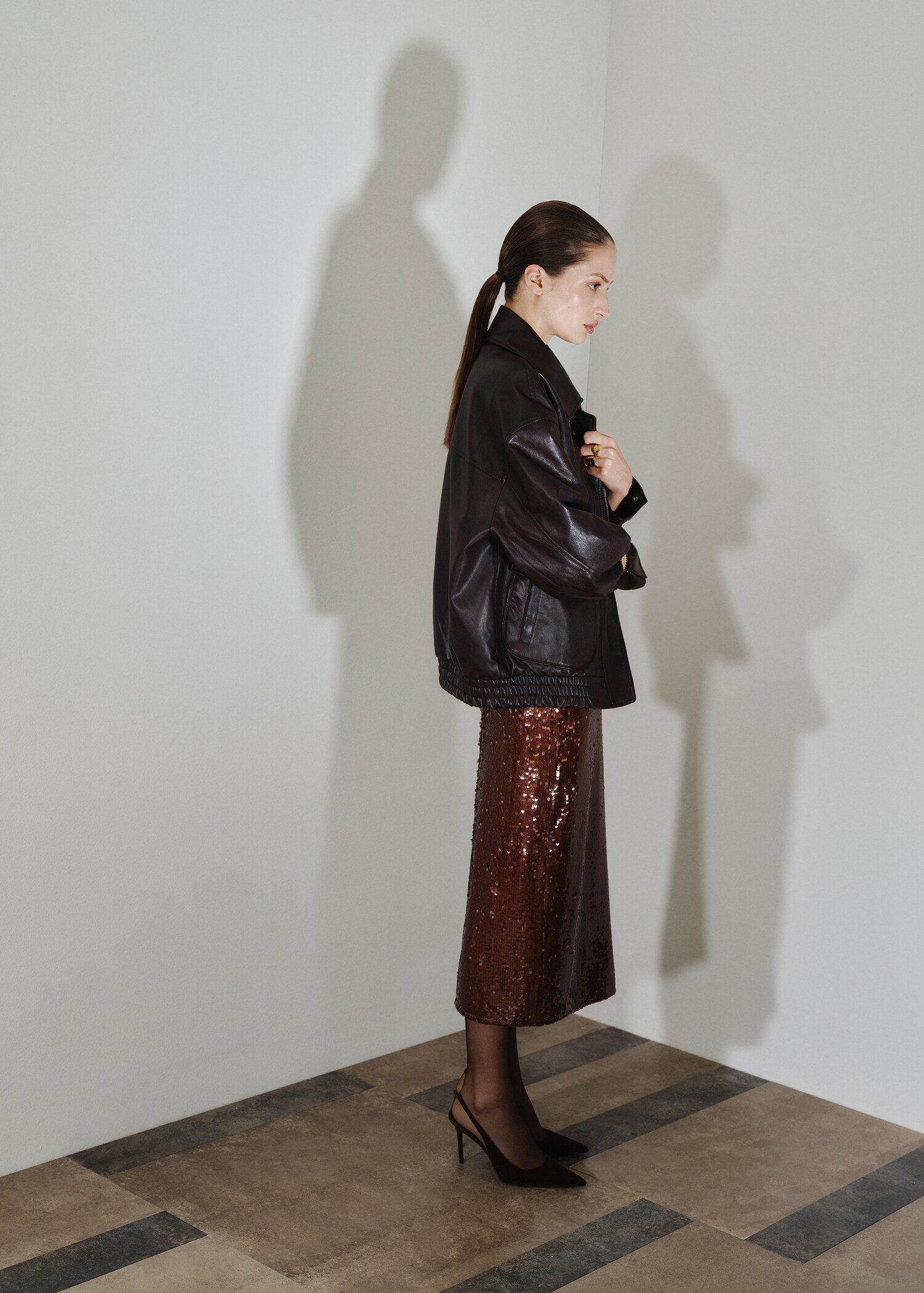 Sequin midi skirt - General plane