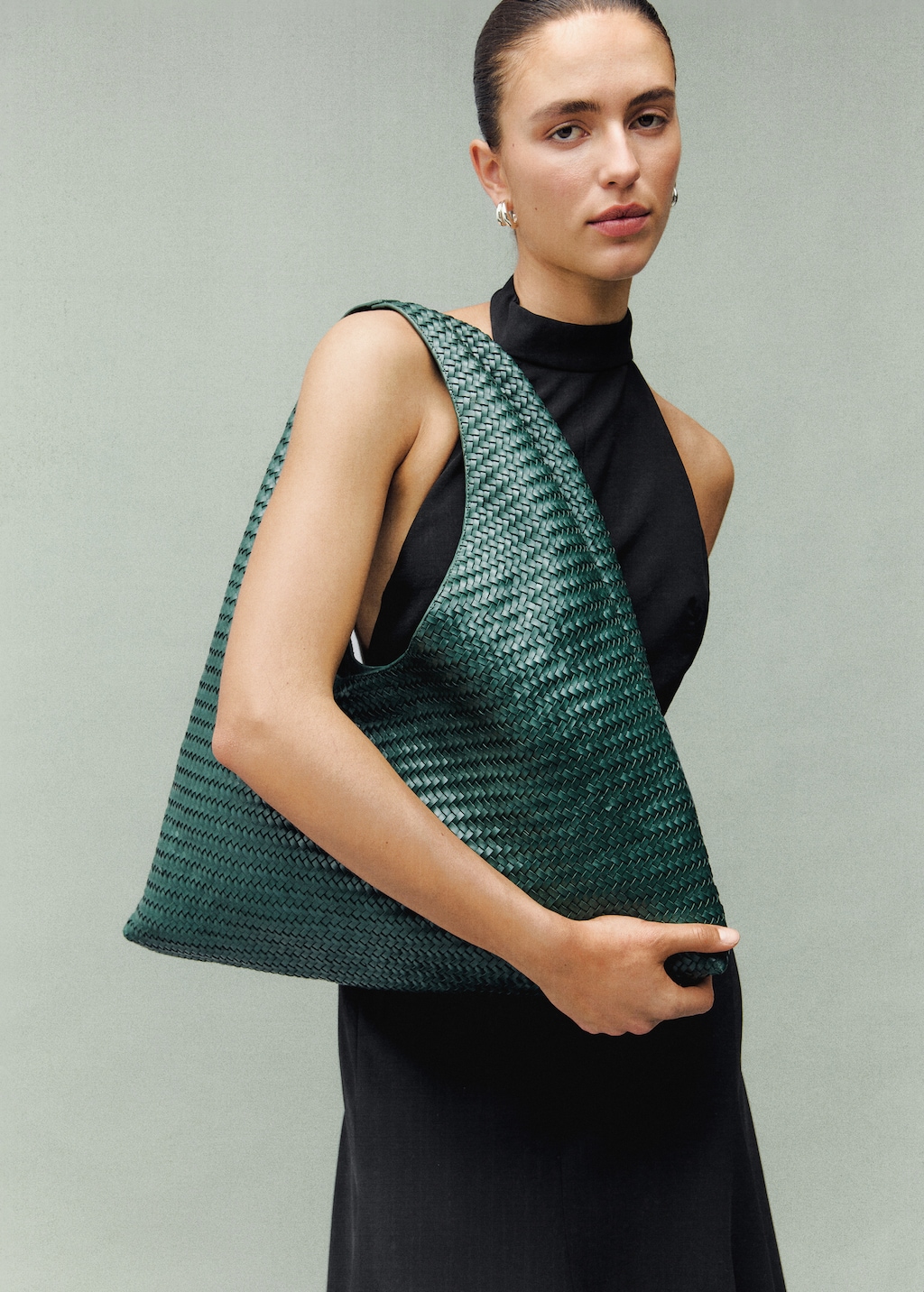 Halter-neck dress with open back