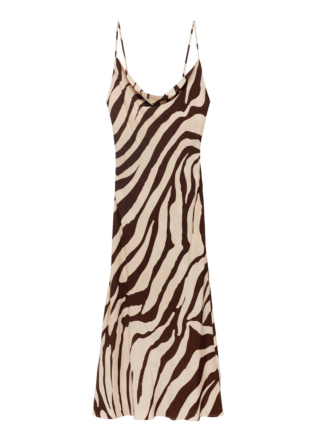 Zebra-print dress with draped neckline
