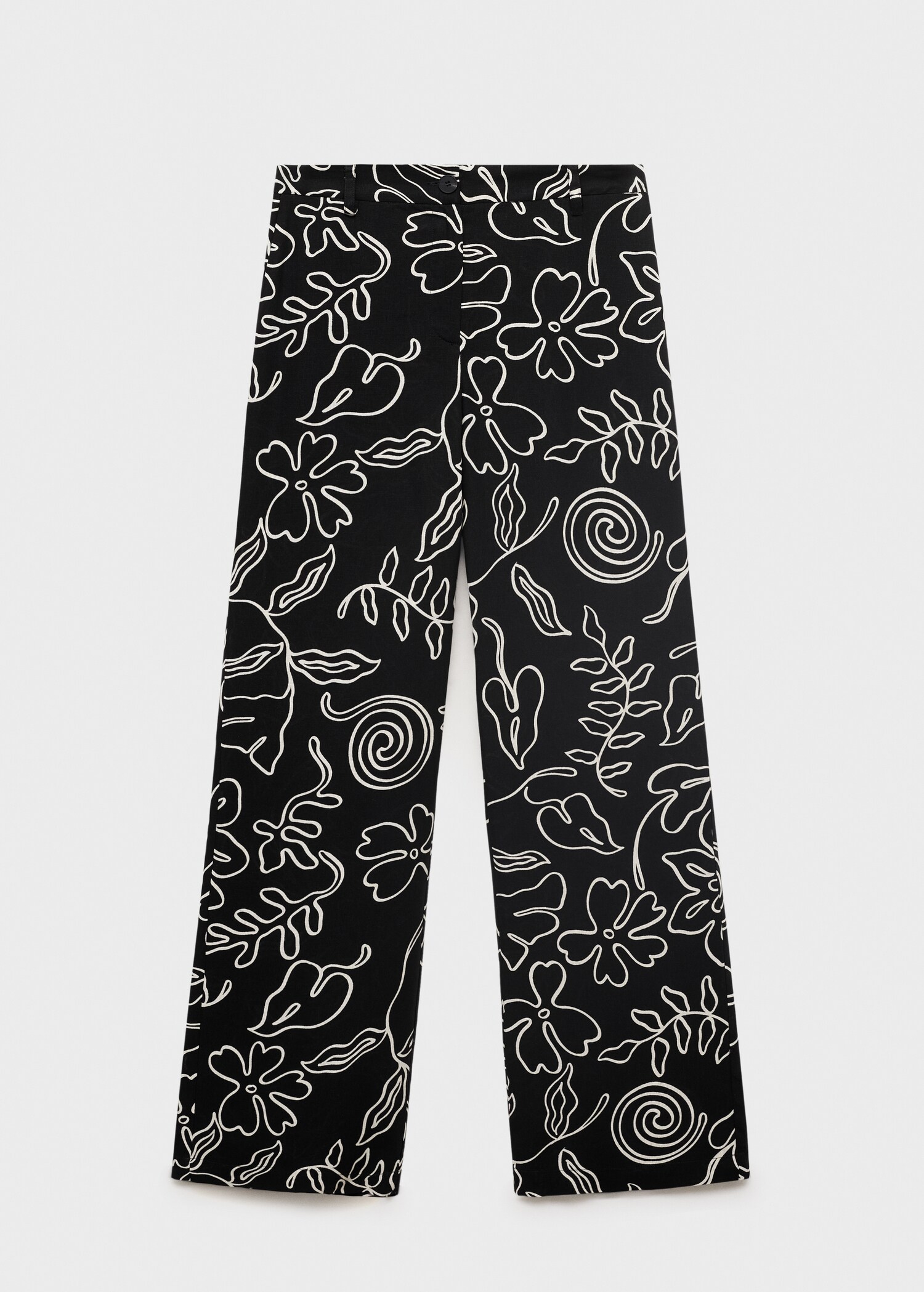 Pantalón mezcla lino estampado floral - Artículo sin modelo