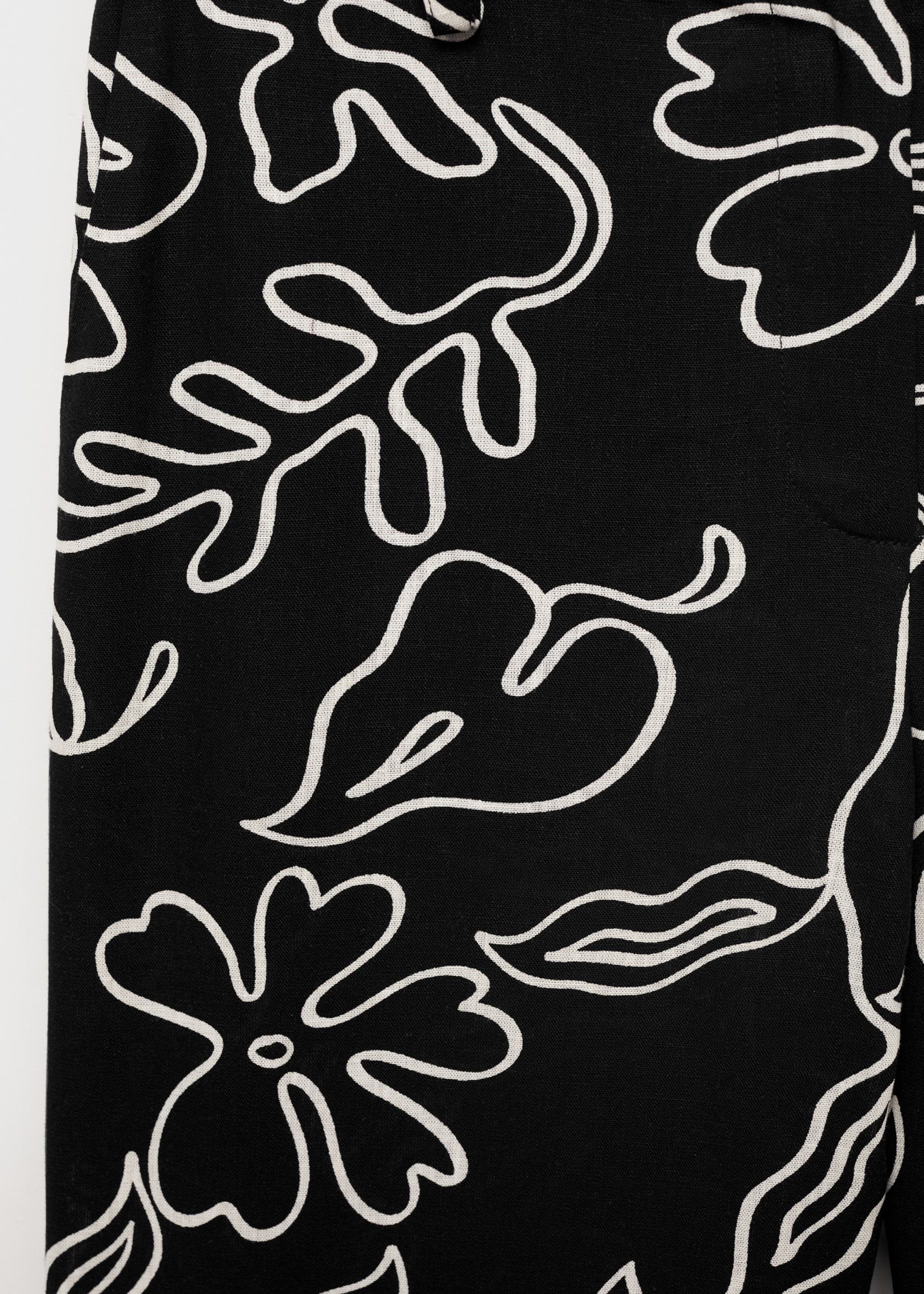 Pantalón mezcla lino estampado floral - Detalle del artículo 0