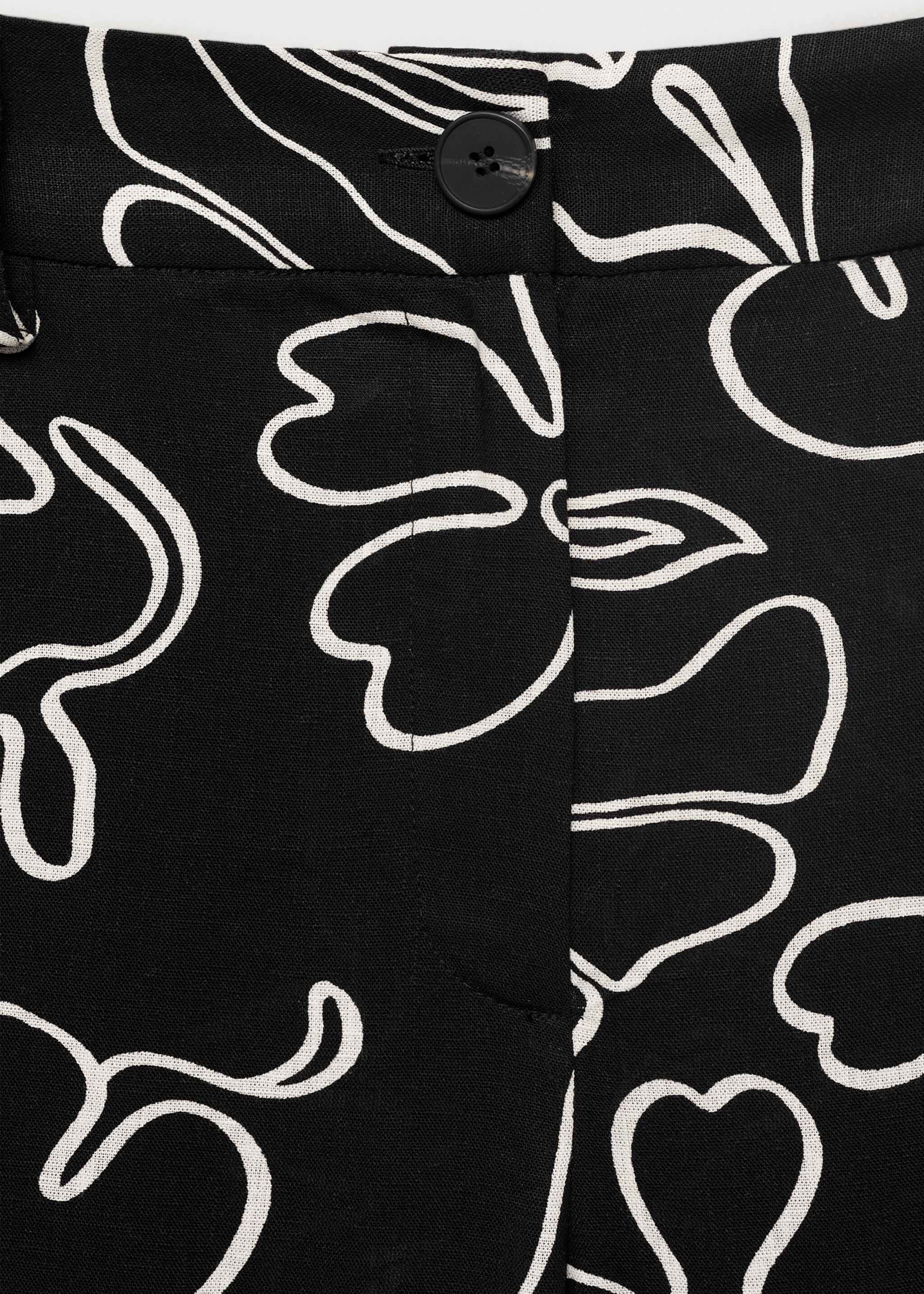 Pantalón mezcla lino estampado floral - Detalle del artículo 8