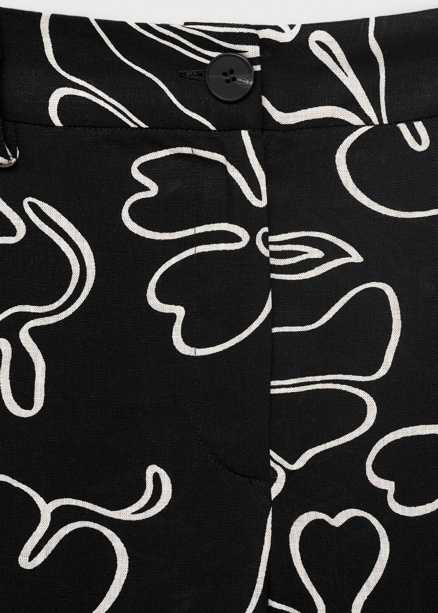Pantalón mezcla lino estampado floral - Detalle del artículo 8