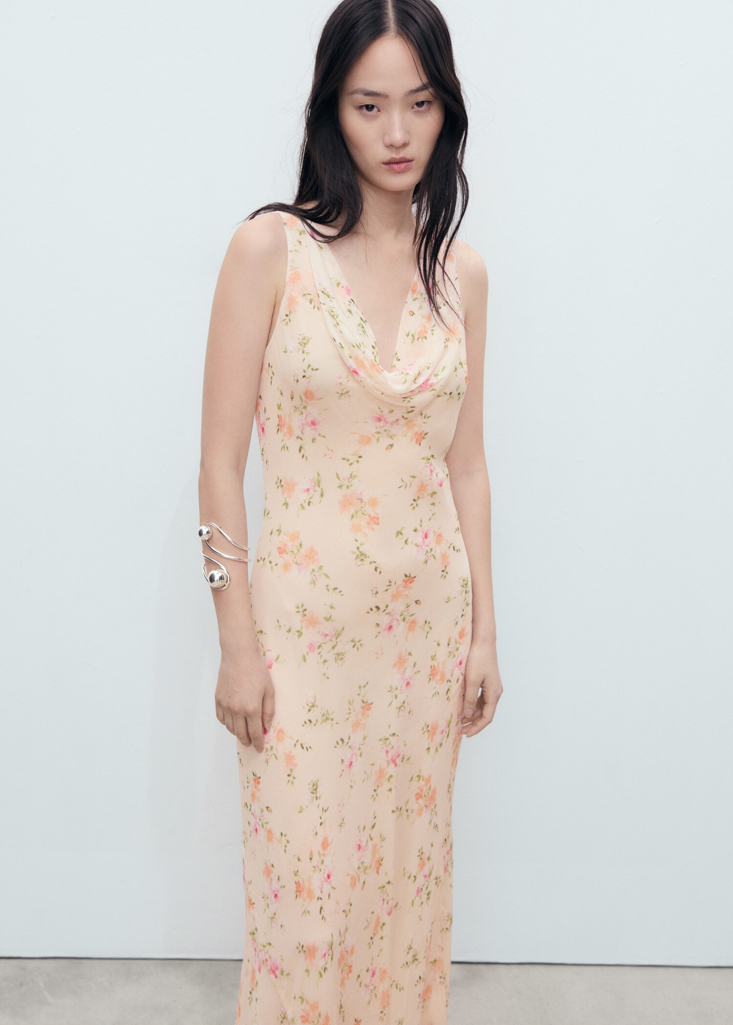 Draped floral dress - Medium plane