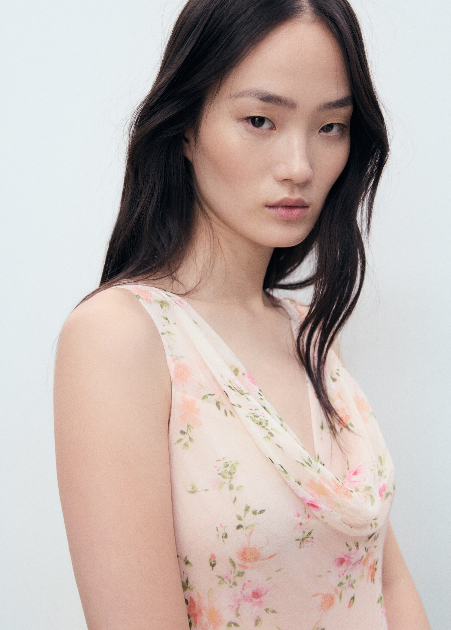 Draped floral dress - Details of the article 1