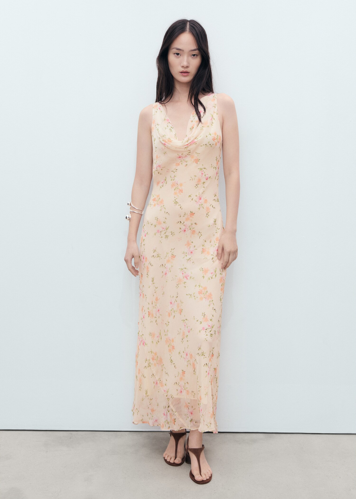 Draped floral dress - General plane