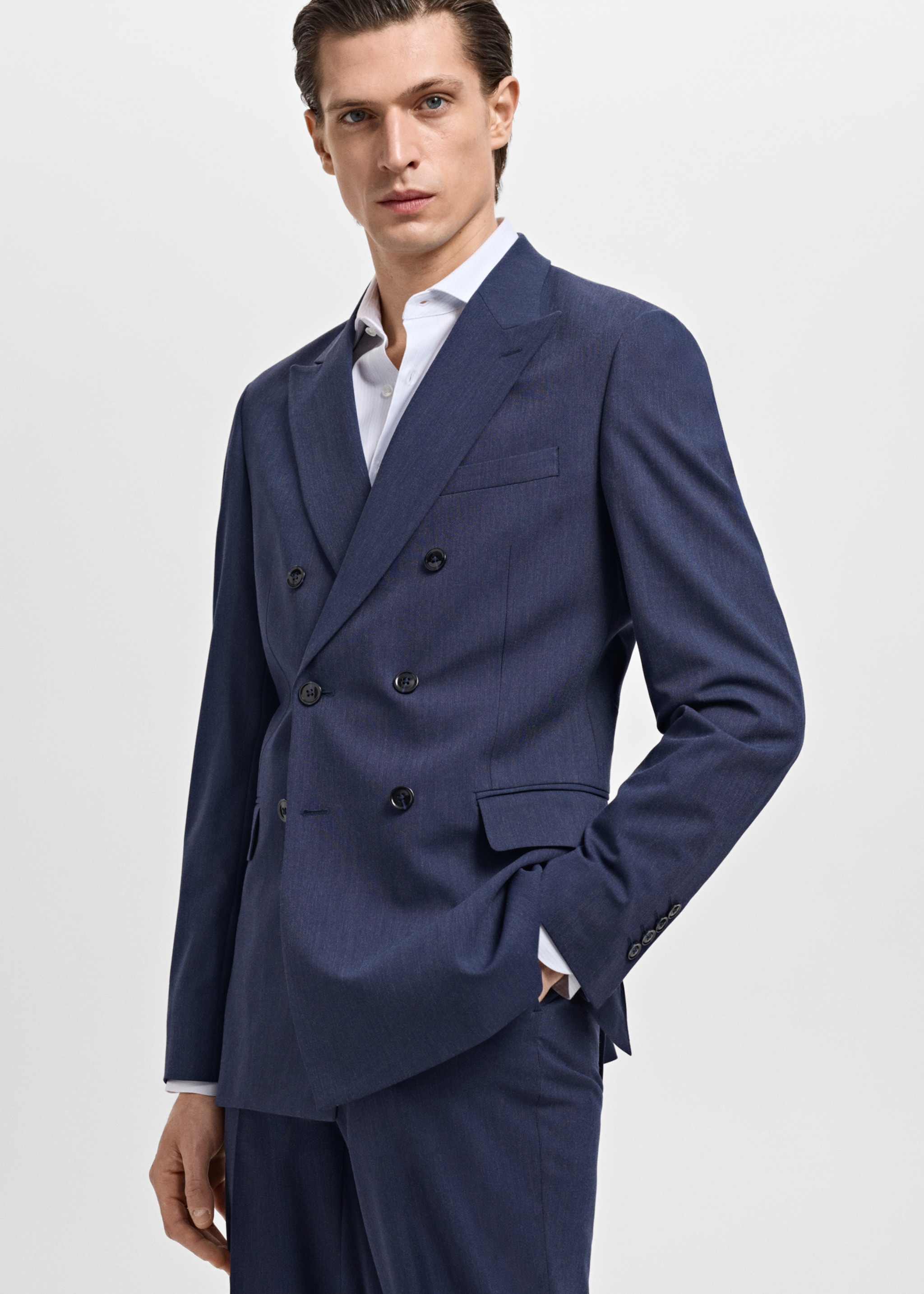 Monaco double-breasted slim-fit suit jacket - Details of the article 3