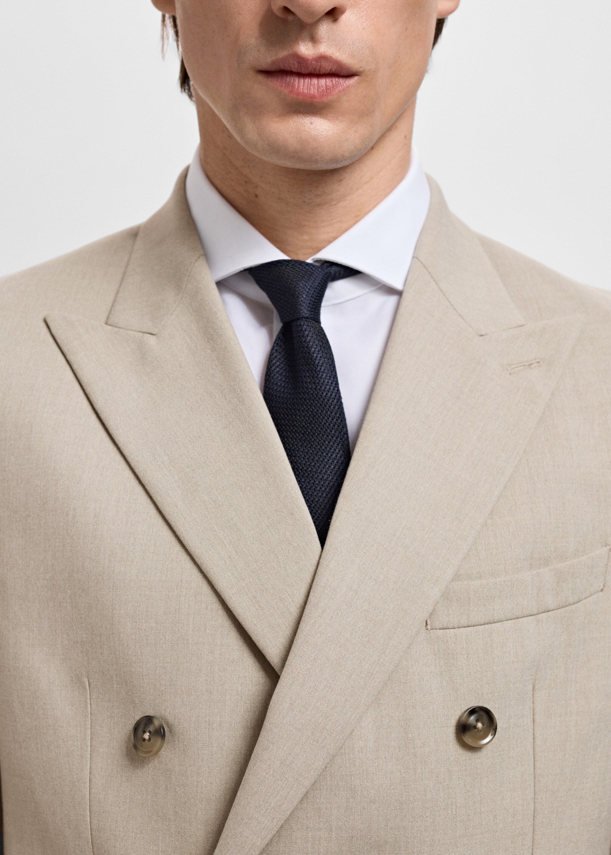 Monaco double-breasted slim-fit suit jacket - Details of the article 1