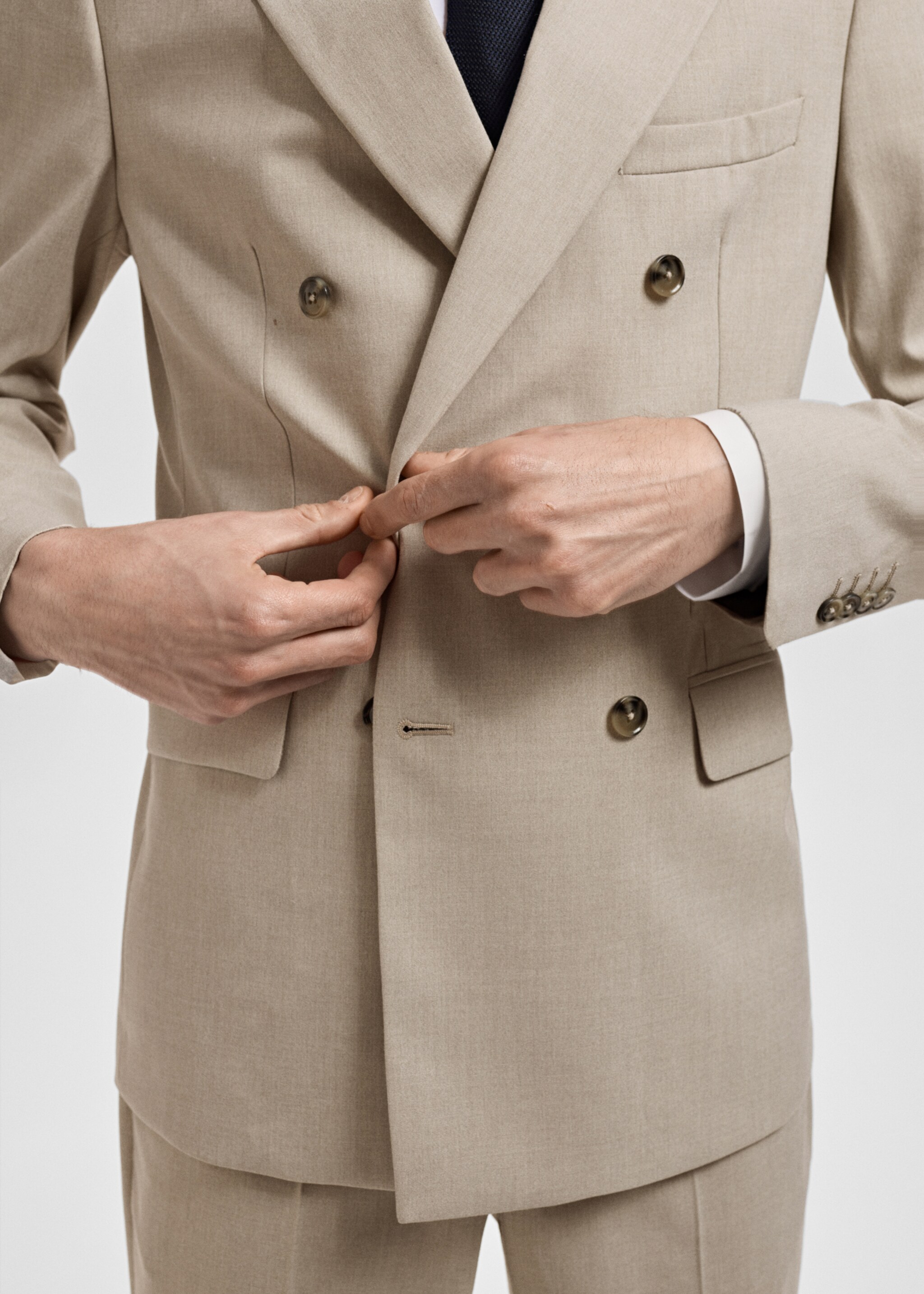 Monaco double-breasted slim-fit suit jacket - Details of the article 3