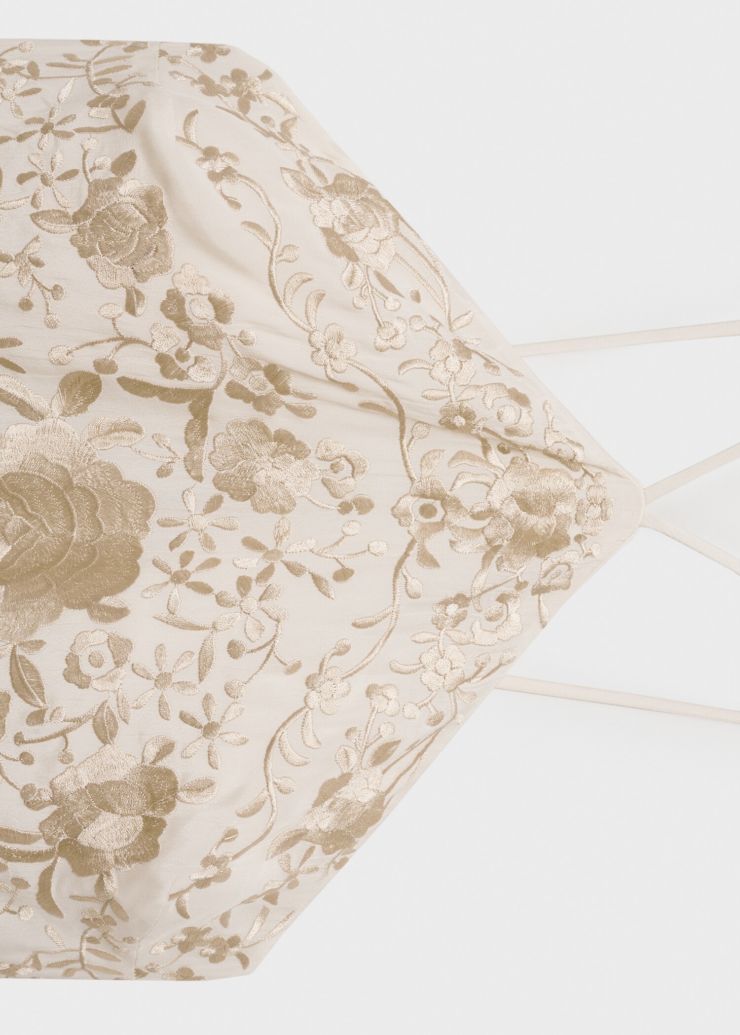 Floral-embroidered dress with fringe detail - Details of the article 8