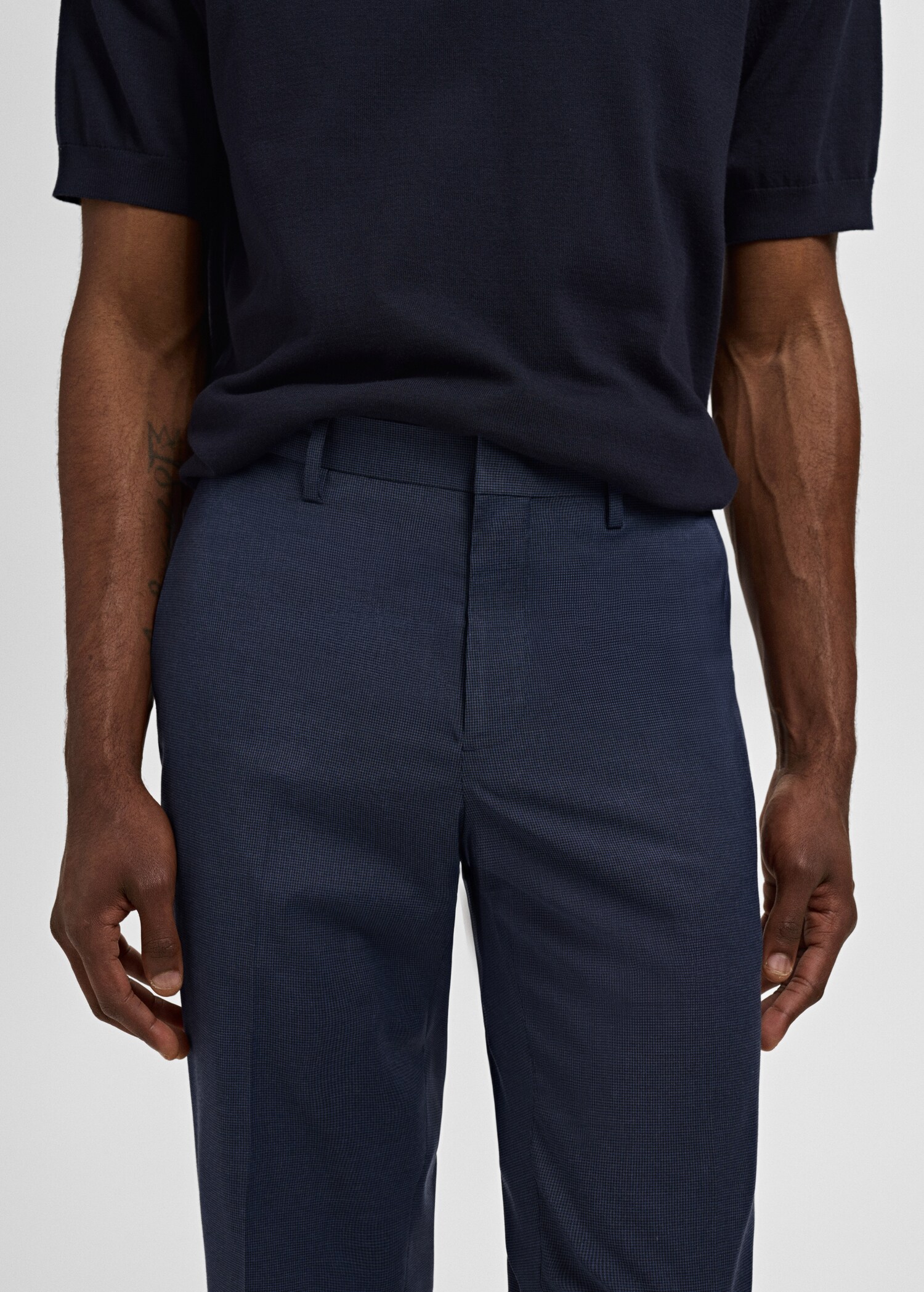 Stretch fabric super slim-fit suit trousers - Details of the article 1