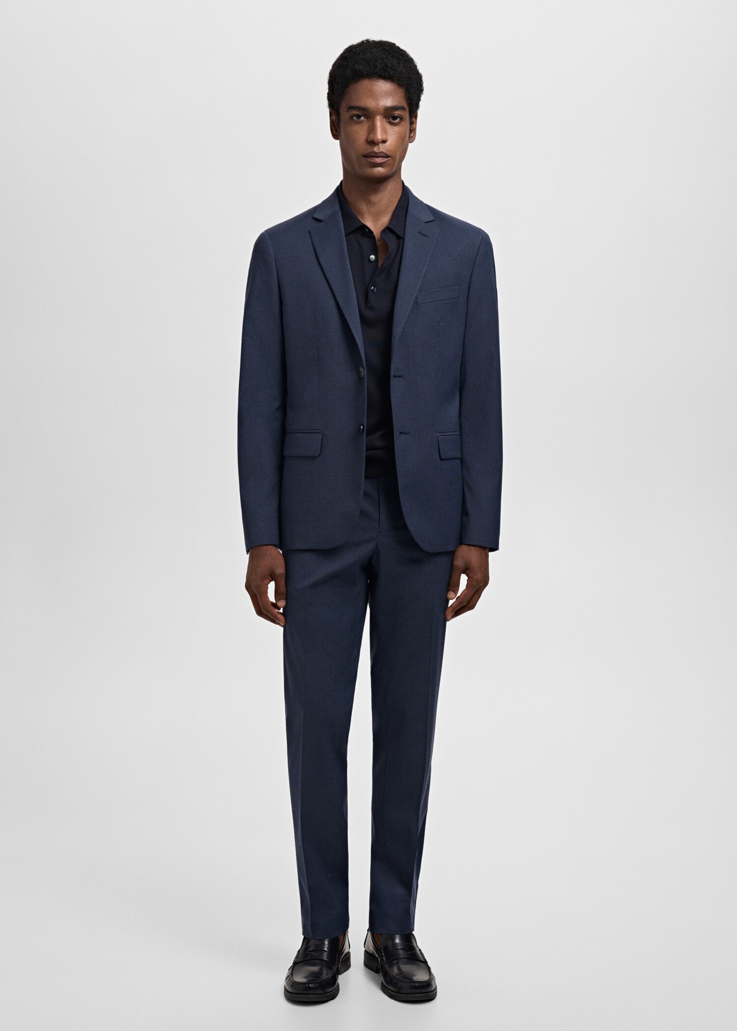 Stretch fabric super slim-fit suit trousers - General plane