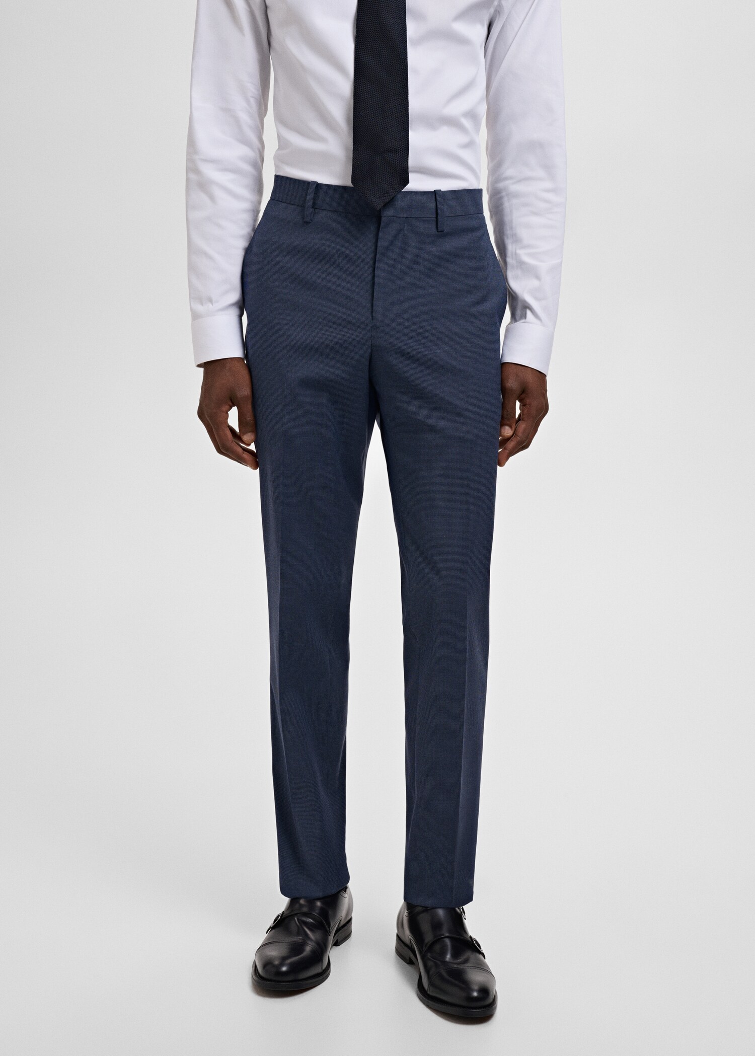 Stretch fabric super slim-fit suit trousers - Medium plane