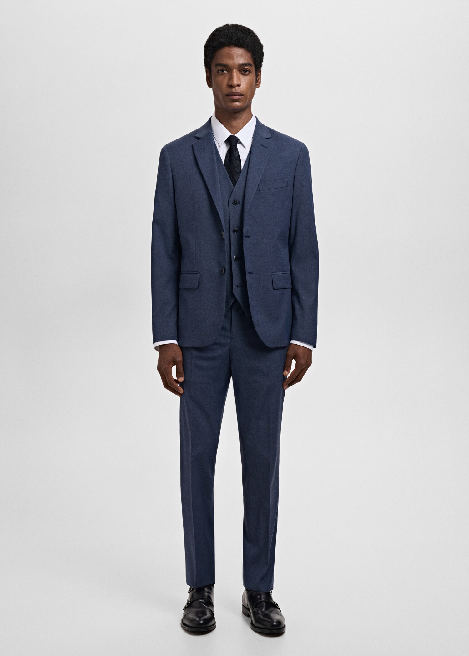Stretch fabric super slim-fit suit trousers - General plane