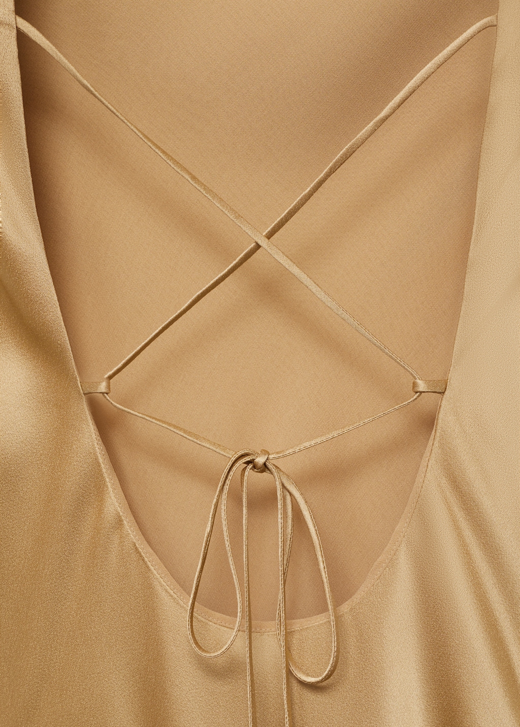 Asymmetrical satin dress with fringes